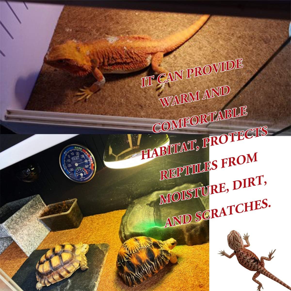 Reptile Carpet Natural Coconut Fiber, 36" x 18" Tortoise Carpet Mat for Pet Terrarium Liner, Reptile Bedding Supplies for Lizard, Snake, Chameleon, Turtle, Bearded Dragon - Happypetzone.online - Image 5