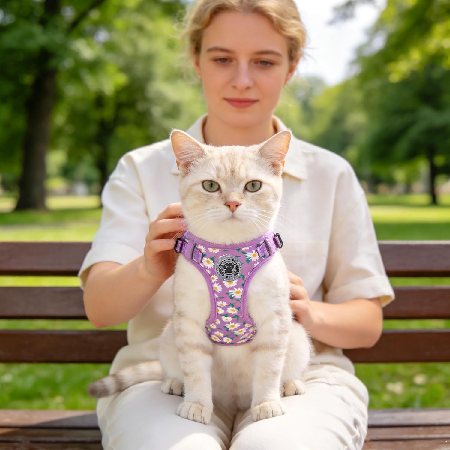 BEAUTYZOO Cat Harness and Leash Set for Walking Escape Proof, Neck Release Adjustable Harness for Kitten Puppy Small Medium Large Cats, Soft Cute Easy Control Small Cat Harness for Cats Boy and Girls - Happypetzone.online - Image 6