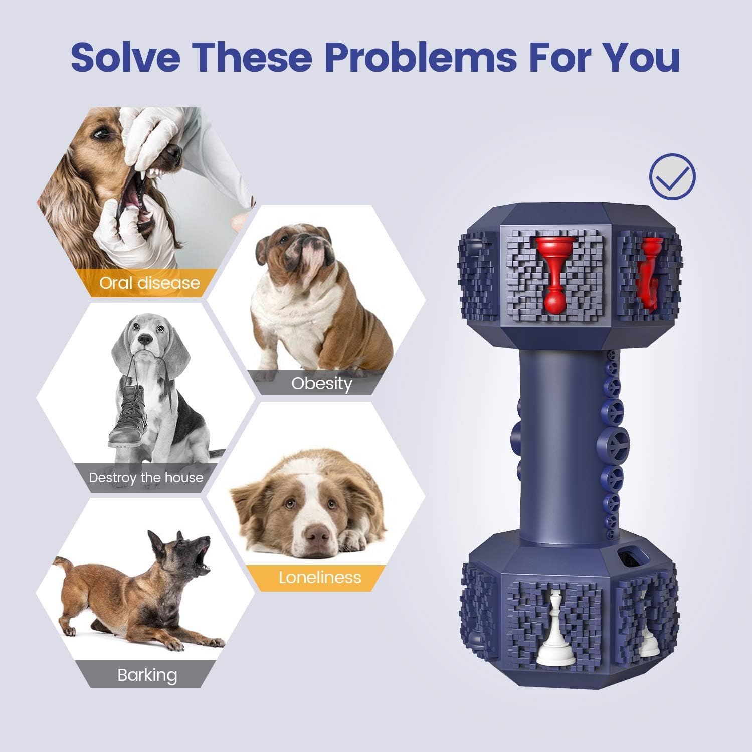 Dog Training Toys for Aggressive Chewers ,Pet Heavyweight for Medium Large Breeds,Food Grade Non-Toxic Dental Pet Toy(Dumbbell Dog Toys, 7.8IN XLarge) - Happypetzone.online - Image 4