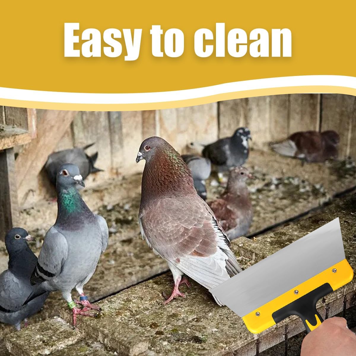 Cunguv Large Pigeon Droppings Scraper Birds Poop Remover Stainless Steel for Coop - Happypetzone.online - Image 3
