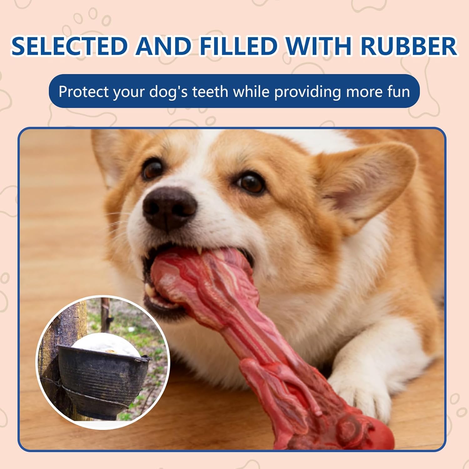 Indestructible Simulated Bone Dog Chew Toy - Food-Grade Natural Rubber for Aggressive Chewers, Dental Cleaning Toy for Small/Medium/Large Breeds - Happypetzone.online - Image 6