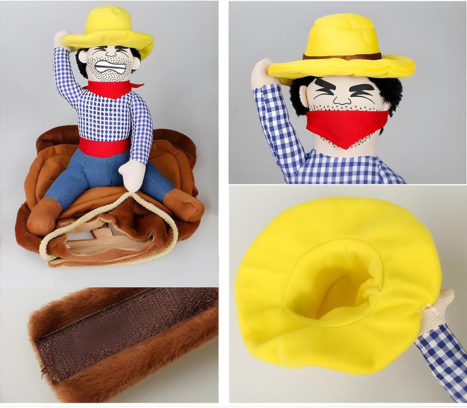 NACOCO Cowboy Rider Dog Costume for Dogs Clothes Knight Style with Doll and Hat for Halloween Day Pet Costume (S) - Happypetzone.online - Image 2