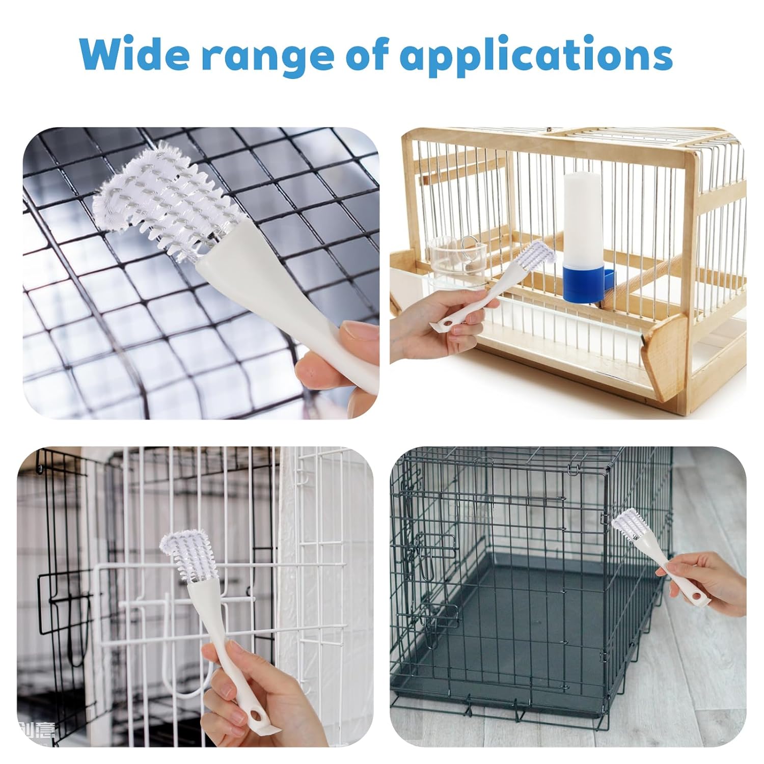 4PCS Bird Cage Cleaner Brush with Long Handle & Shovel, Durable Easy Birds Poop off Remover Tool, Small Animal Pet Cage Parrot Droppings Remover Brushes Bath Perches Cleaning Accessories - Happypetzone.online - Image 6
