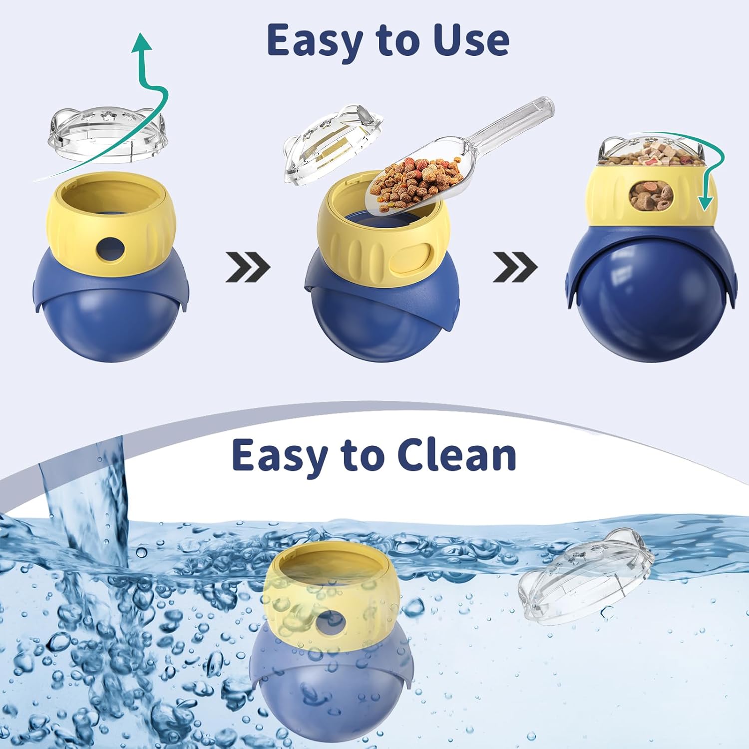 Interactive Cat Toys Treat Puzzle - for Indoor Cats Weight Loss Wobble Tumbler Feeder Food Dispenser, Fun Sliding Rolling, Enrichment Portion Control Slow Feeder for Kittens & Adult Cats - Happypetzone.online - Image 7
