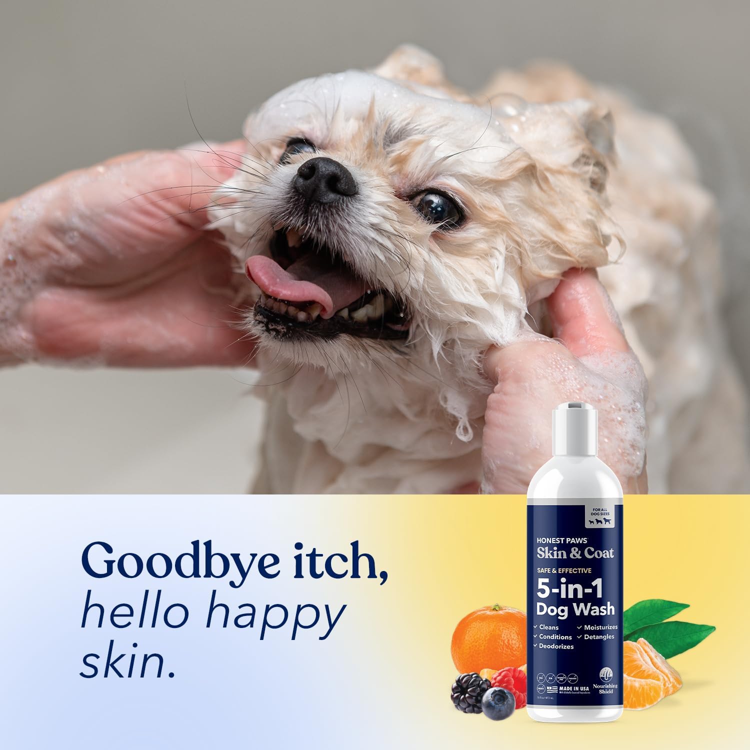 Honest Paws Dog Shampoo and Conditioner - Premium Dog Wash for Allergies and Dry, Itchy, Moisturizing for Sensitive Skin - Sulfate Free, Plant Based, All Natural -16 Fl Oz - Happypetzone.online - Image 5