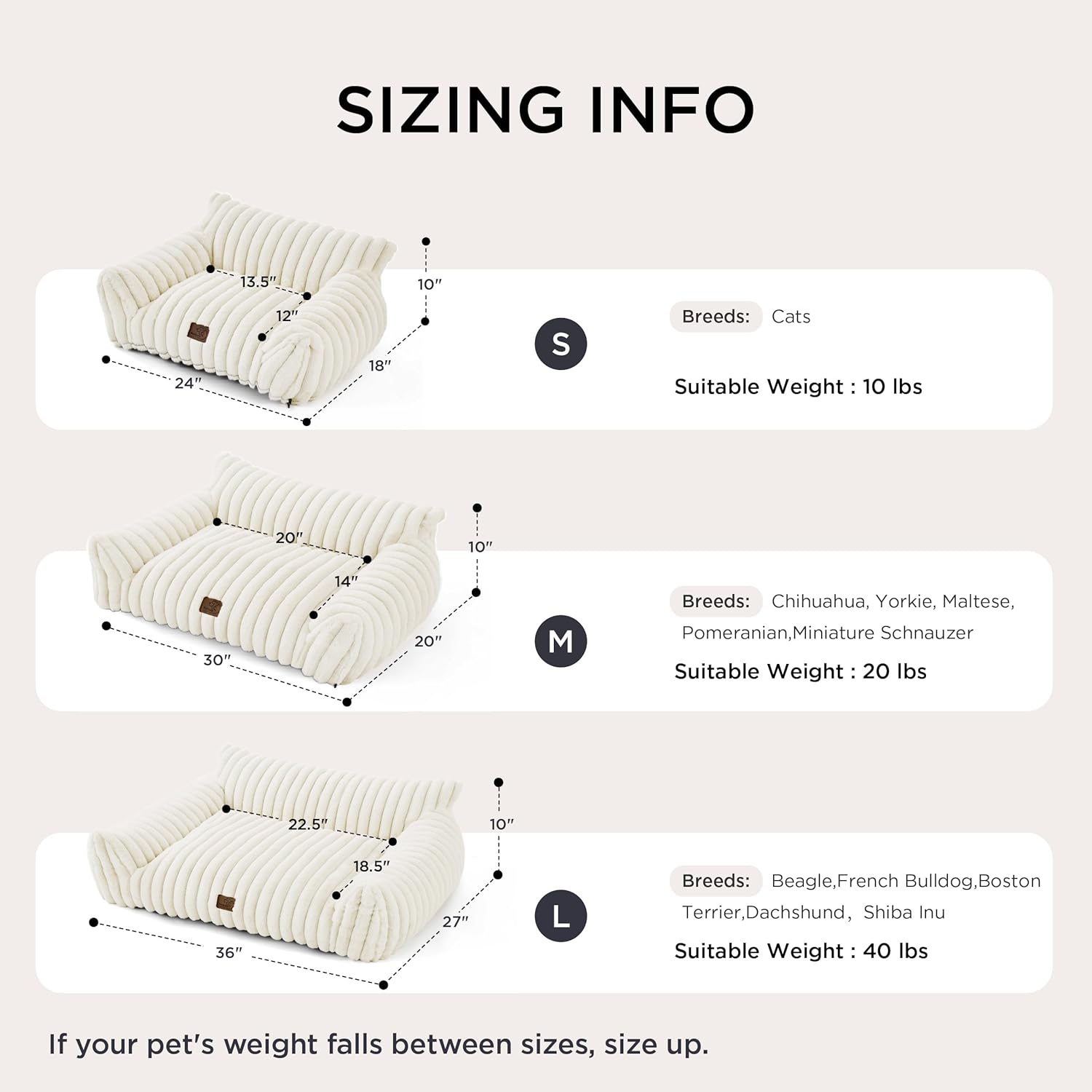 Bedsure ComfyFleece™ Cute Cat Couch for Pets - As Seen on TV on Good Day New York, Fuzzy Cats beds for Indoor Cats with Removable Washable Cover, Supportive Pet Sofa, 24inch, Cream - Happypetzone.online - Image 6
