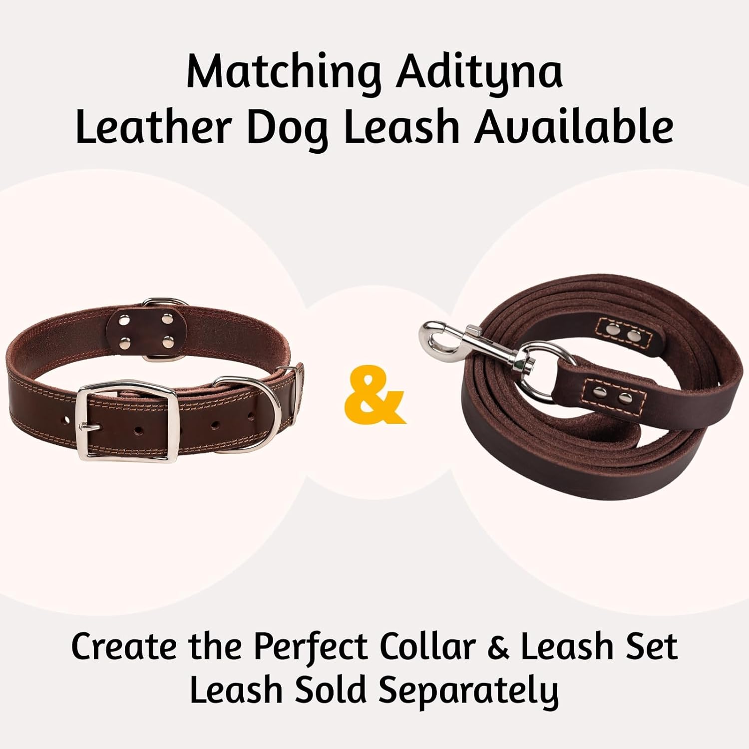 ADITYNA Heavy Duty Leather Dog Collar for Large Dogs - Soft and Strong Leather Collar for Walking, Training, Hunting, and Running (Large: Fit 17" - 23" Neck, Brown) - Happypetzone.online - Image 8