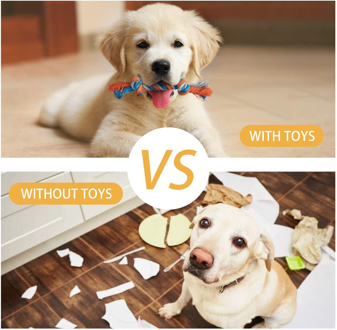 Toozey 7 Pack Small Dog Toys, Puppy Teething Toys, Durable Ropes Chew Toys, Cute Calf Squeaky Dog Toys, Non-Toxic and Safe - Happypetzone.online - Image 5