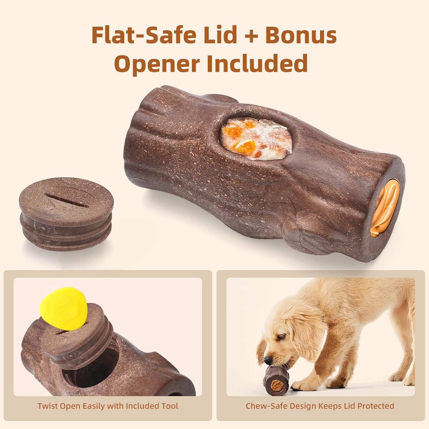 2 Pack Dog Toys for Aggressive Chewers, Interactive Indestructible Dog Toys to Keep Them Busy, Durable Dog Frozen Treat Toy for Large & Medium Dogs, Reduces Anxiety & Extends Playtime, Brown - Happypetzone.online - Image 9