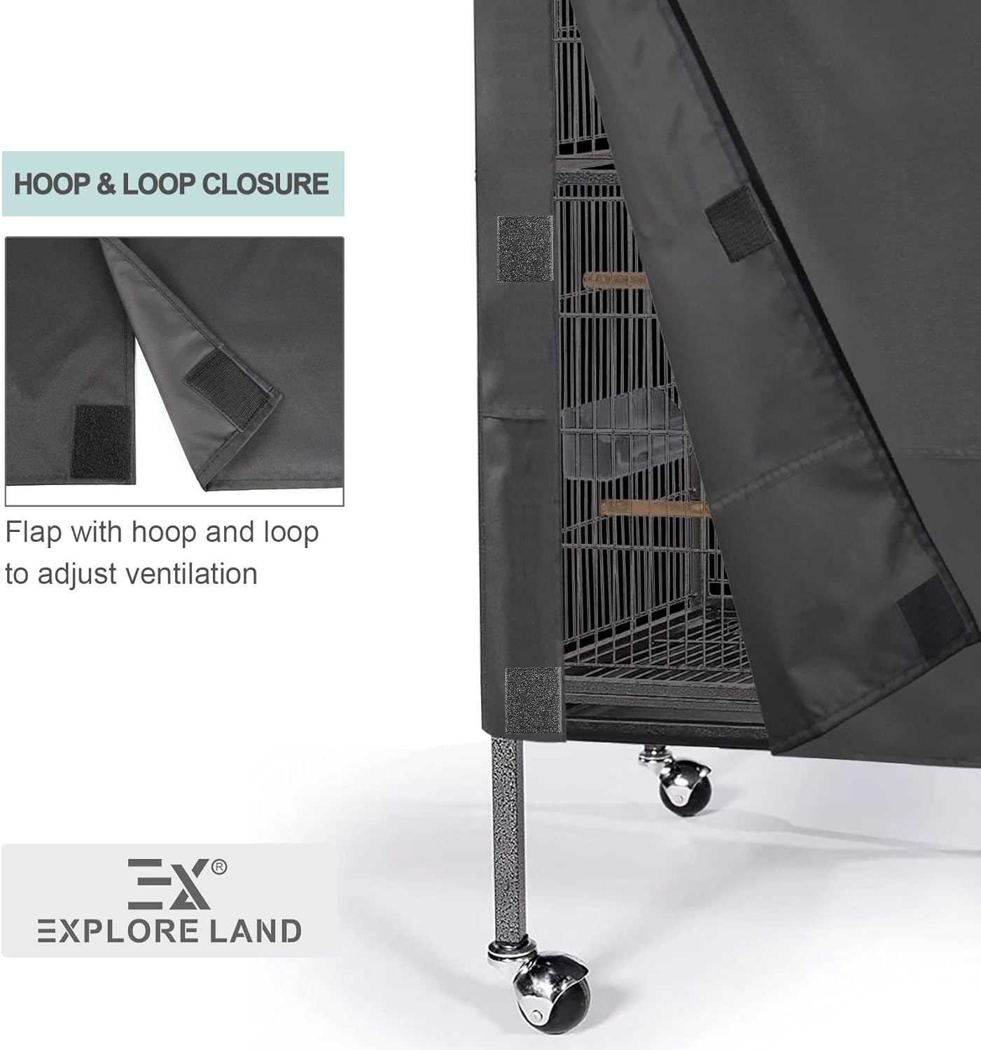 Explore Land Bird Universal Pet Cage Cover Good Night for Cats, Mink, Totoro, Parakeet, Parrot and Small Animals (Black, L) - Happypetzone.online - Image 5