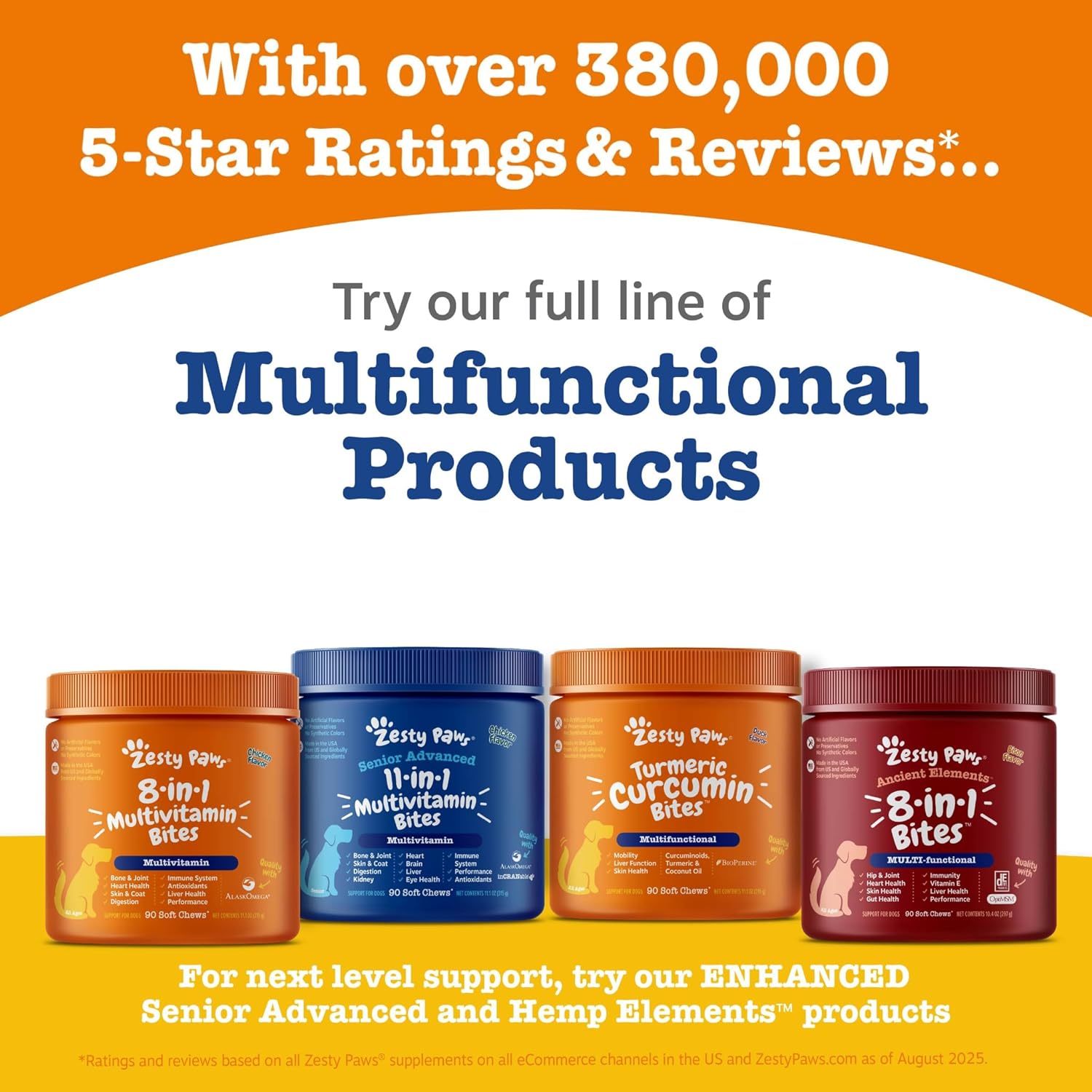 Zesty Paws Multivitamin Treats for Dogs, Glucosamine Chondroitin Joint Support + Digestive Enzymes & Probiotics, Grain Free Dog Vitamins and Supplements for Skin & Coat, Peanut Butter - 90ct - Happypetzone.online - Image 9