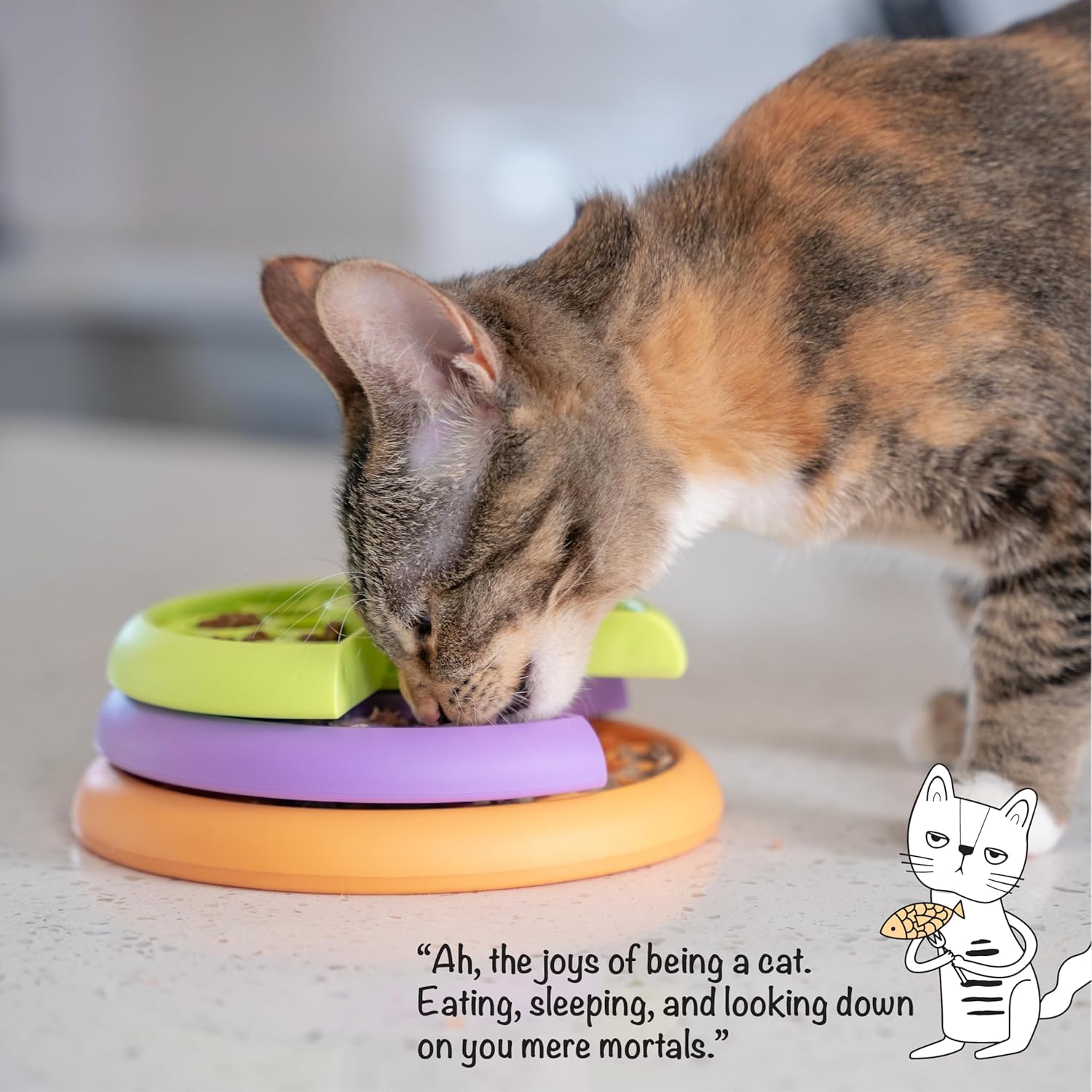 Catstages Kitty Lickin' Layers Interactive Cat Slow Feeder Treat Puzzle Toy, Dry or Wet Food, Mental Stimulation, Foraging Toy with 80+ Compartments - Happypetzone.online - Image 6