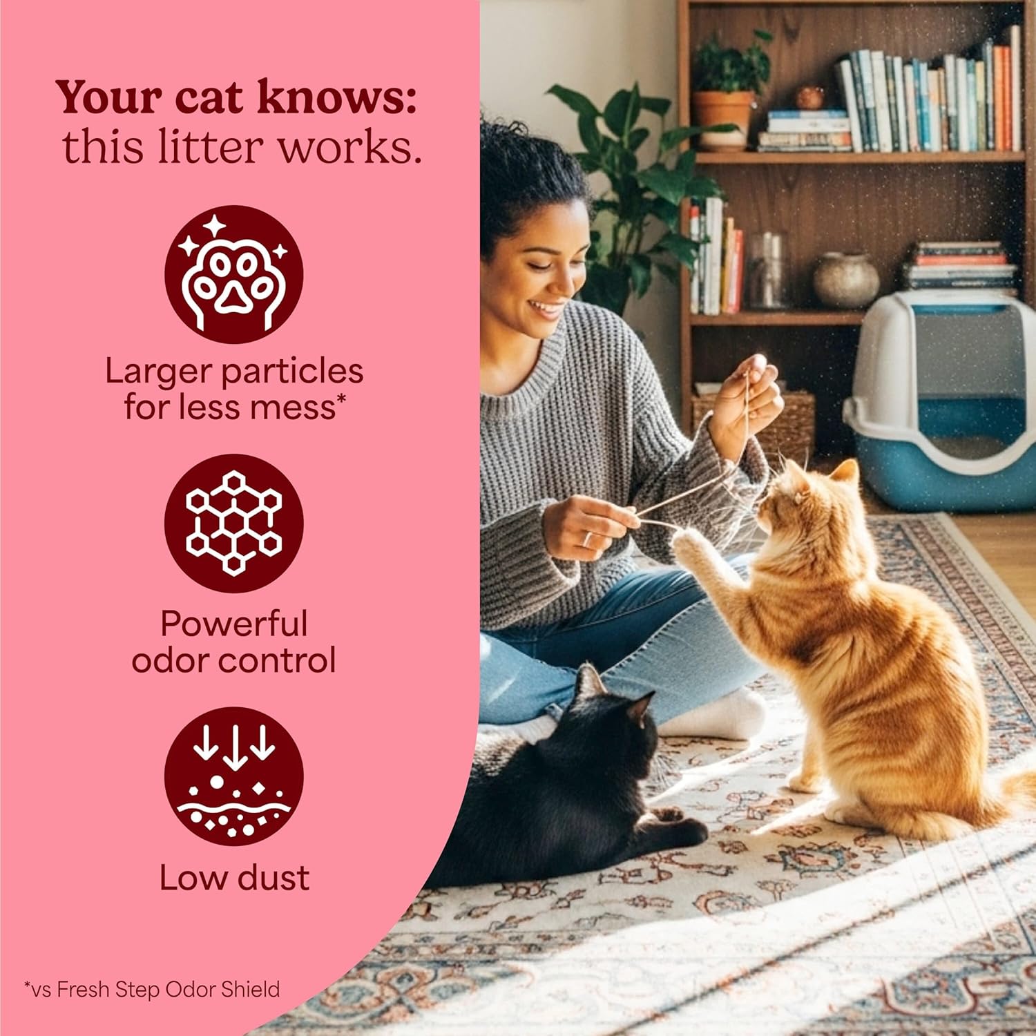 Fresh Step Advanced Clean Paws Multi Cat Clumping Cat Litter with Febreze Freshness, Low Dust, Odor Control with Ammonia Block Tech, Compatible in Automatic Litter Boxes, 37 lbs. (2 x 18.5 lb.) - Happypetzone.online - Image 9