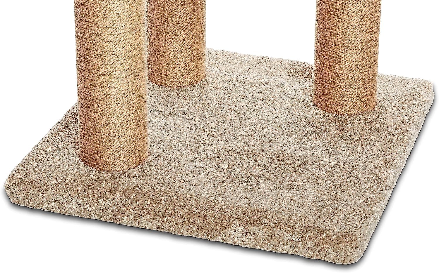 Amazon Basics Cat Tree Tower - Multi-Level Climbing Activity Center for Indoor Cats & Kittens with Scratching Posts, Platform, Jute Rope, Large (45.9"H), Beige - Happypetzone.online - Image 5