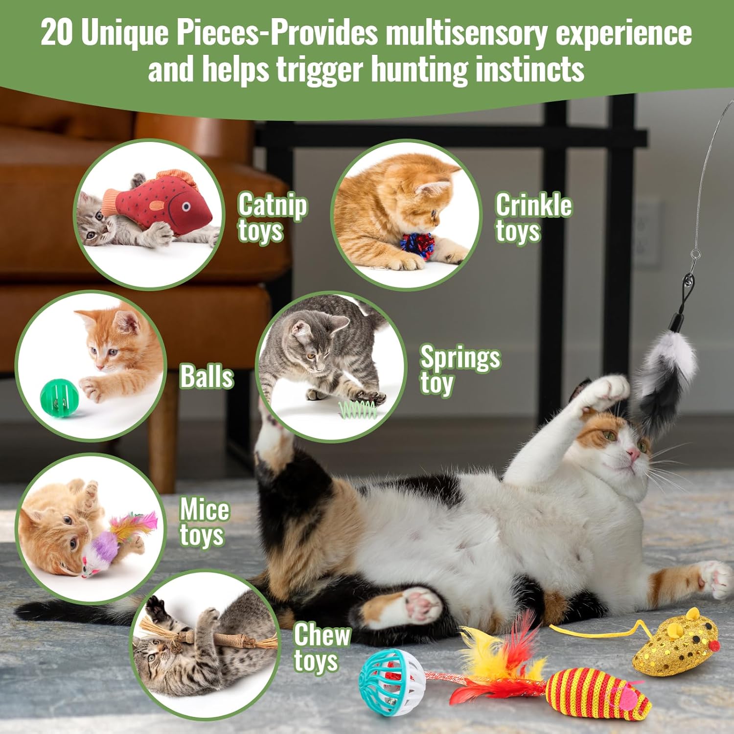Fashion's Talk Cat Toys Variety Pack for Kitty 20 Pieces - Happypetzone.online - Image 4