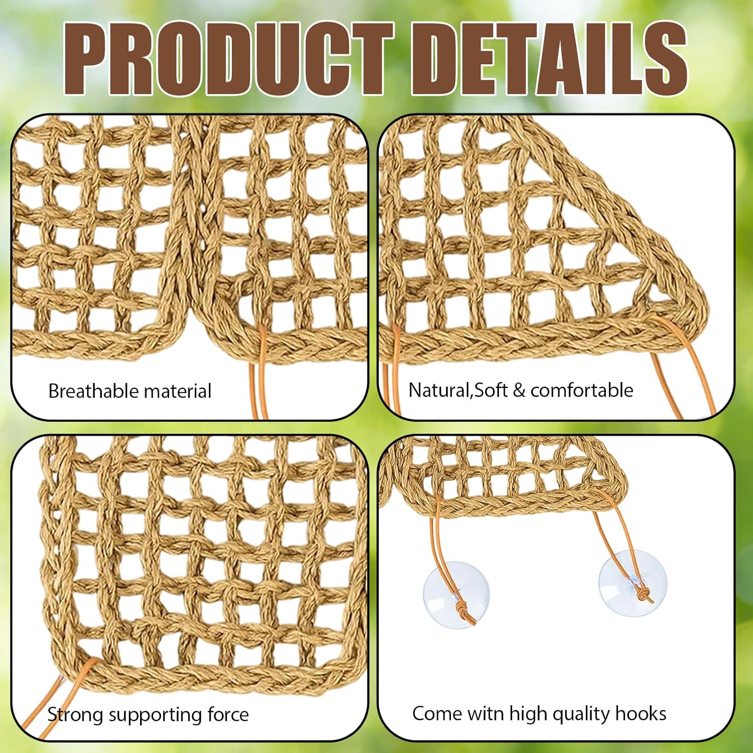 3PC Reptile Hammock, Bearded Dragon Hammock, Climbing Set with Wooden Ladder, Ideal for Reptile Habitat Enrichment, Includes Triangle and Square Pads for Lizards, Geckos, Tortoises - Happypetzone.online - Image 3
