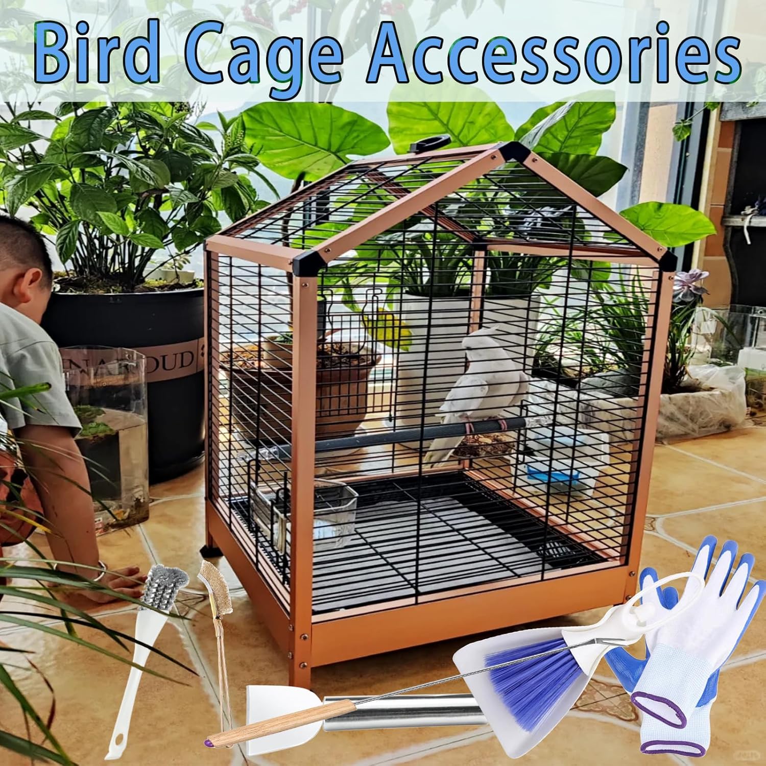 6pcs Set Bird Cage Cleaner Kit - Stainless Steel Poop Remover & Scraper Tool- Essential Bird Cage Accessories for Parakeet Items & Small Animal Cage Cleaning - Happypetzone.online - Image 5