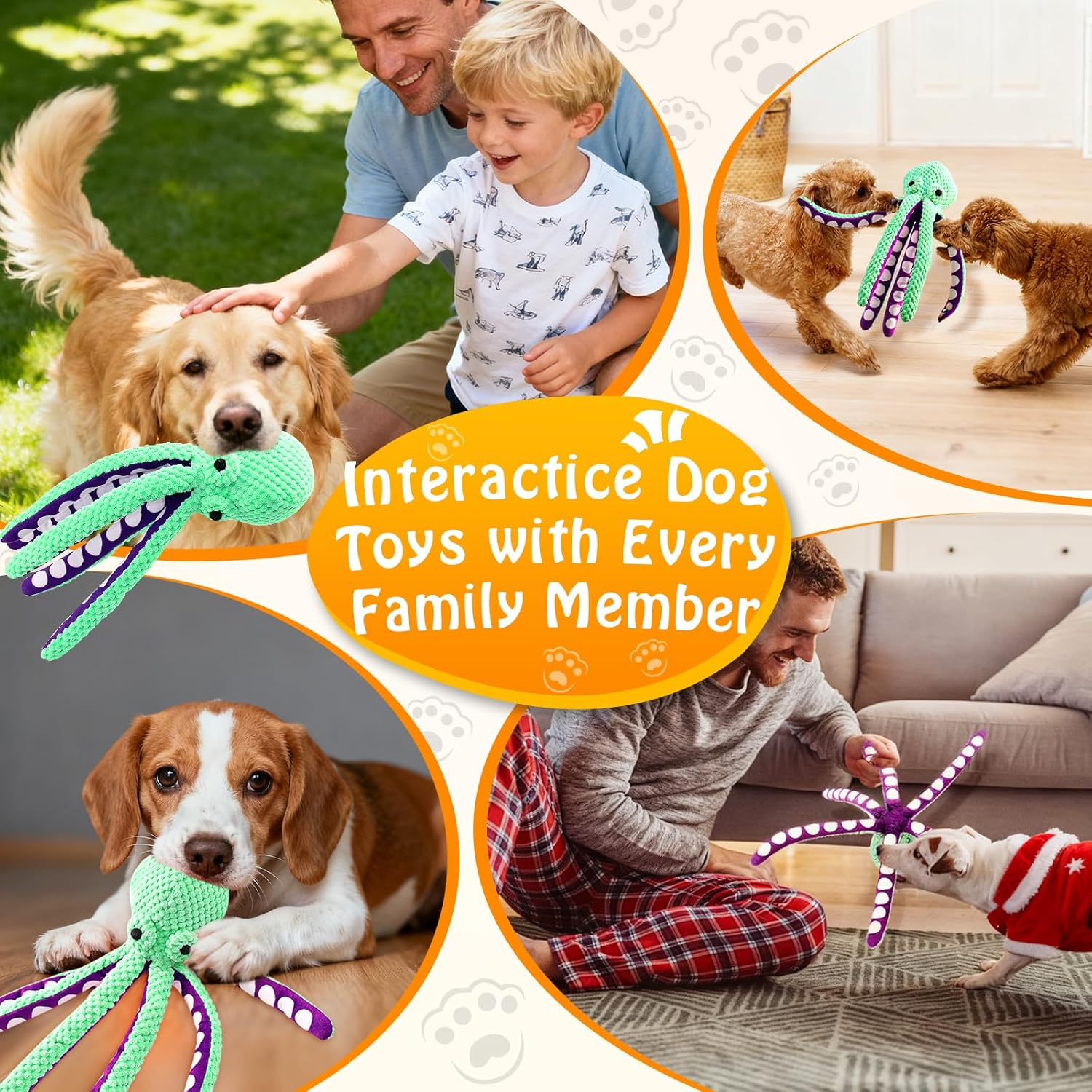 Fuufome Large Squeaky Dog Toys- Plush Dog Toys with Soft Fabric for Small, Medium, and Large Dogs Daily Companionship, Training Reward Gift - Happypetzone.online - Image 7