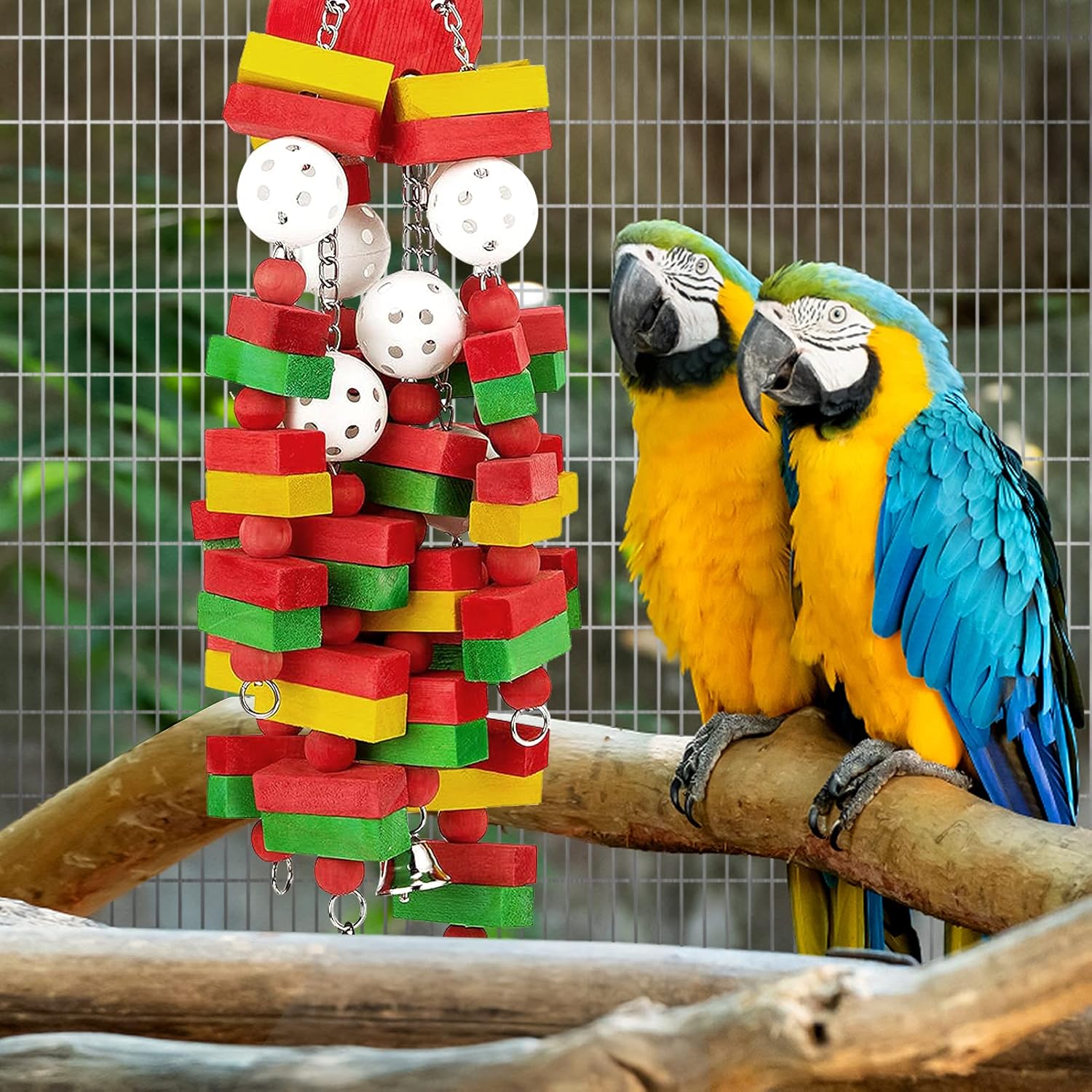 MEWTOGO Large Bird Parrot Toys for Cockatoos African Grey Macaws and Amazon Parrots Bird Gift - Happypetzone.online - Image 2
