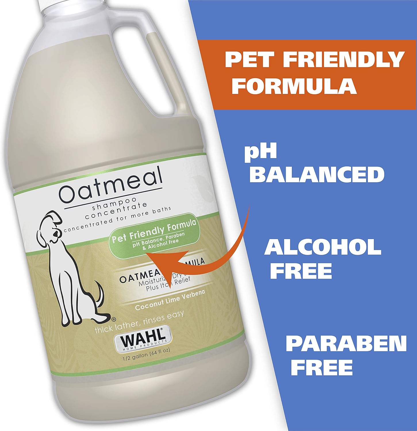 Wahl USA Dry Skin & Itch Relief Pet Shampoo for Dogs – Oatmeal Formula with Coconut Lime Verbena Scent - 64 Oz - Model 821004-050 - Happypetzone.online - Image 3