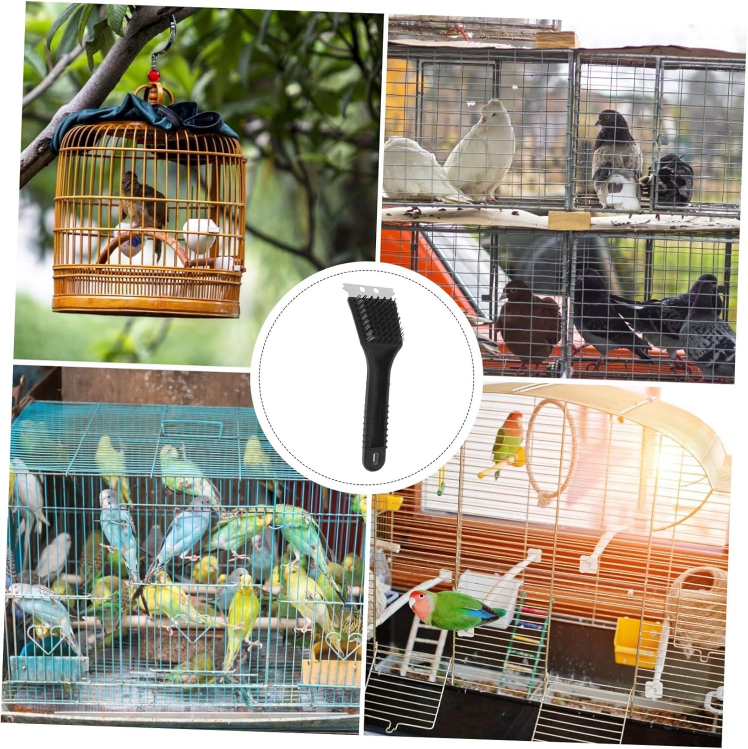 Bird Cages Sanitation Tool Multi-Function Birdcage Cleaning Brush Steel Shovel - Happypetzone.online - Image 3