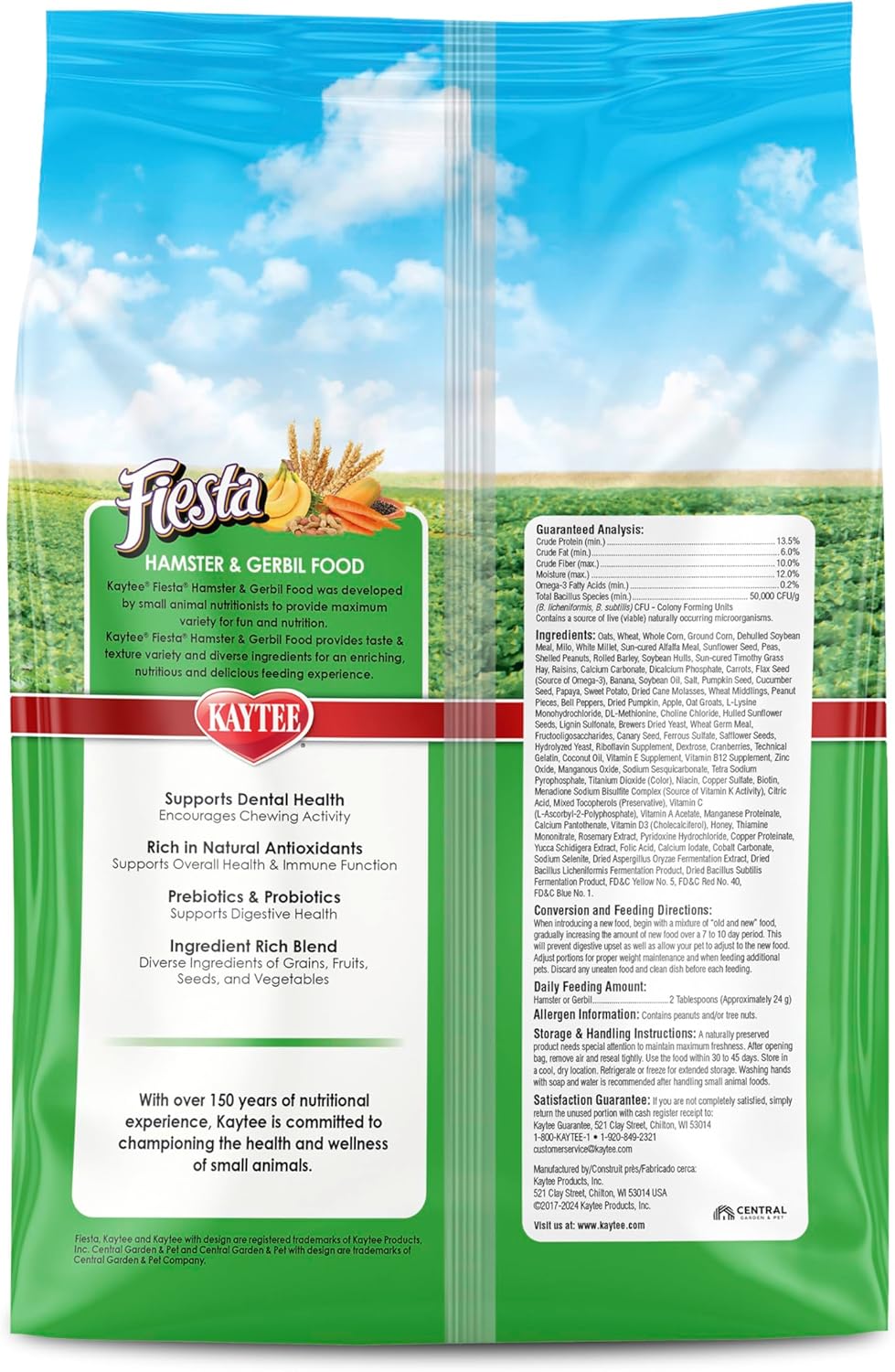 Kaytee Fiesta Hamster & Gerbil Food, Nutritious and Fun Blend, Supports Dental Health and Digestion, 2.5 pounds - Happypetzone.online - Image 11