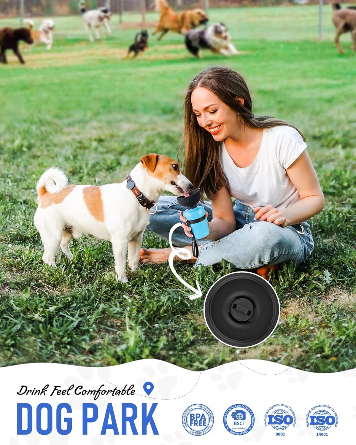 lesotc Dog Water Bottle, Portable Water Dispenser with Bowl, Leak Proof Pet Travel Squeeze Bottle, Puppy Essentials Dog Stuff Accessories for Outdoor Walking, Hiking, Camping - Happypetzone.online - Image 3