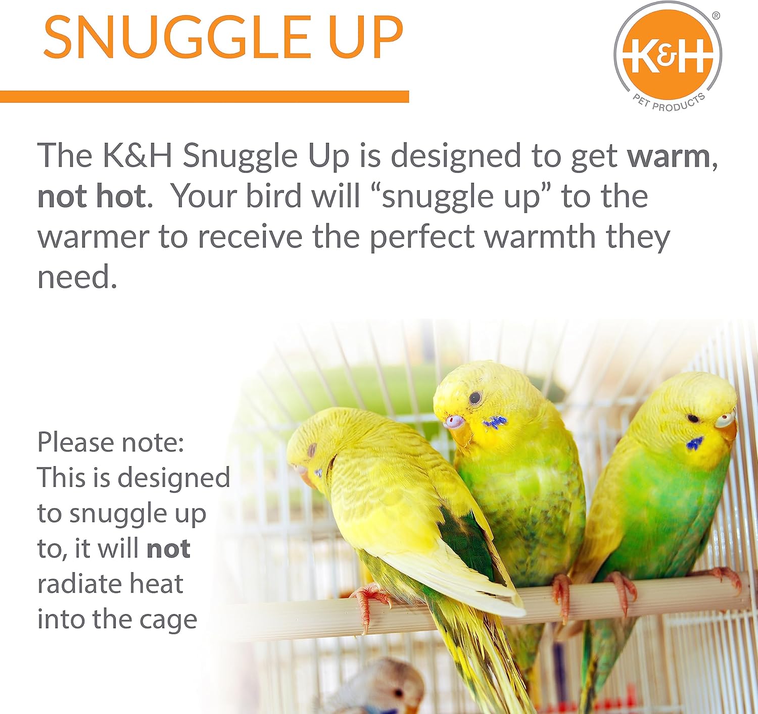 K&H Pet Products Snuggle-Up Bird Cage Heater, Bird Cage Accessory, Exotic Avian Warming Panel for Small Exotics Like Parakeet, Cockatiel, Canary - Small 5 X 3in Gray 12V - Happypetzone.online - Image 5