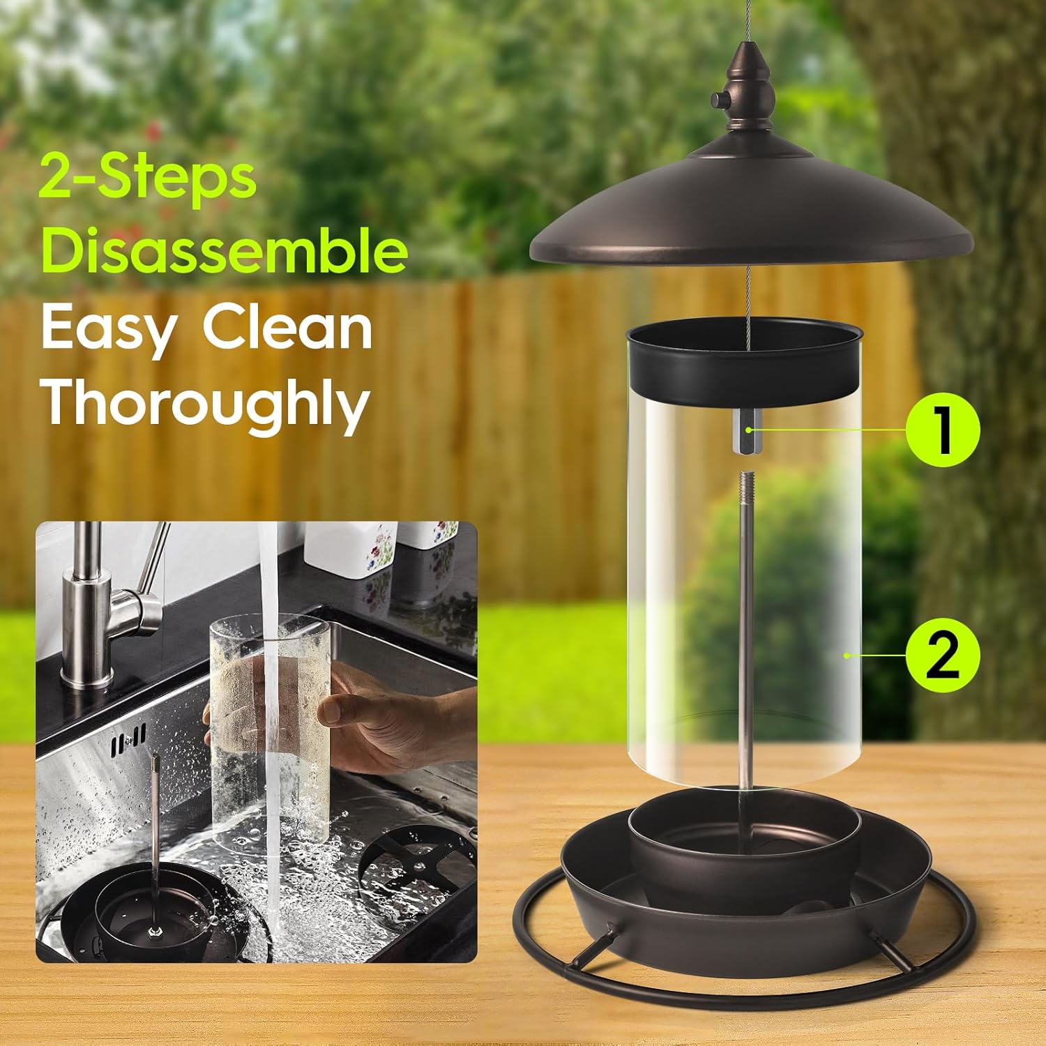 Youvip Metal Roof Bird Feeder - Chew Proof for Outdoor Hanging Wild Bird Seeds. Bronze - Happypetzone.online - Image 5