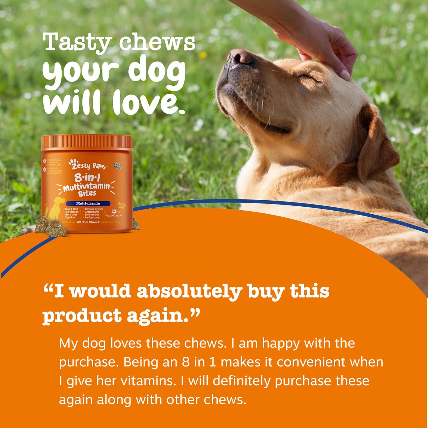 Zesty Paws Multivitamin Treats for Dogs, Glucosamine Chondroitin Joint Support + Digestive Enzymes & Probiotics, Grain Free Dog Vitamins and Supplements for Skin & Coat, Peanut Butter - 90ct - Happypetzone.online - Image 7