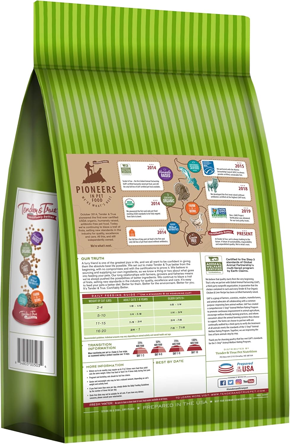 Tender & True Organic Chicken & Liver Recipe Cat Food, 3 lb - Happypetzone.online - Image 2