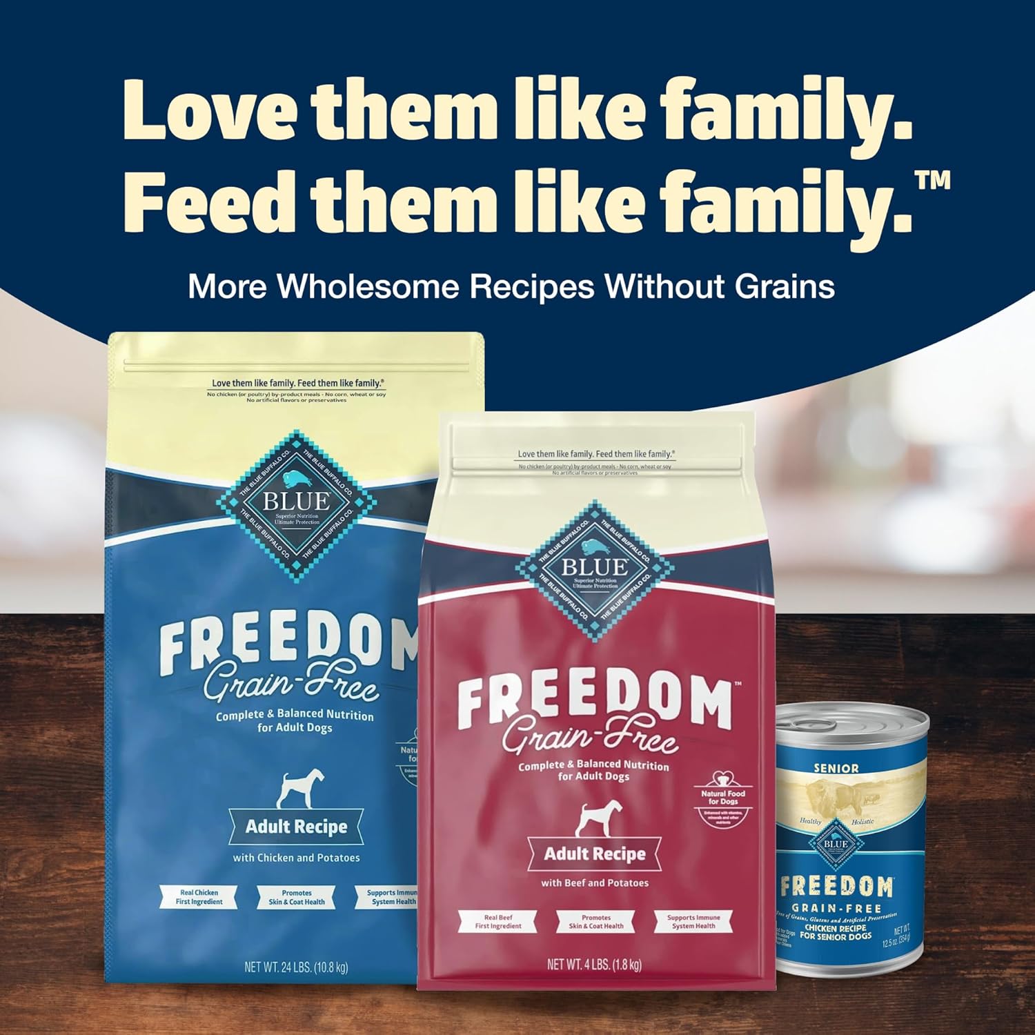 Blue Buffalo Freedom Grain-Free Dry Dog Food, Complete & Balanced Nutrition for Adult Dogs, Made in the USA With Natural Ingredients, Chicken & Potatoes, 24-lb Bag - Happypetzone.online - Image 9