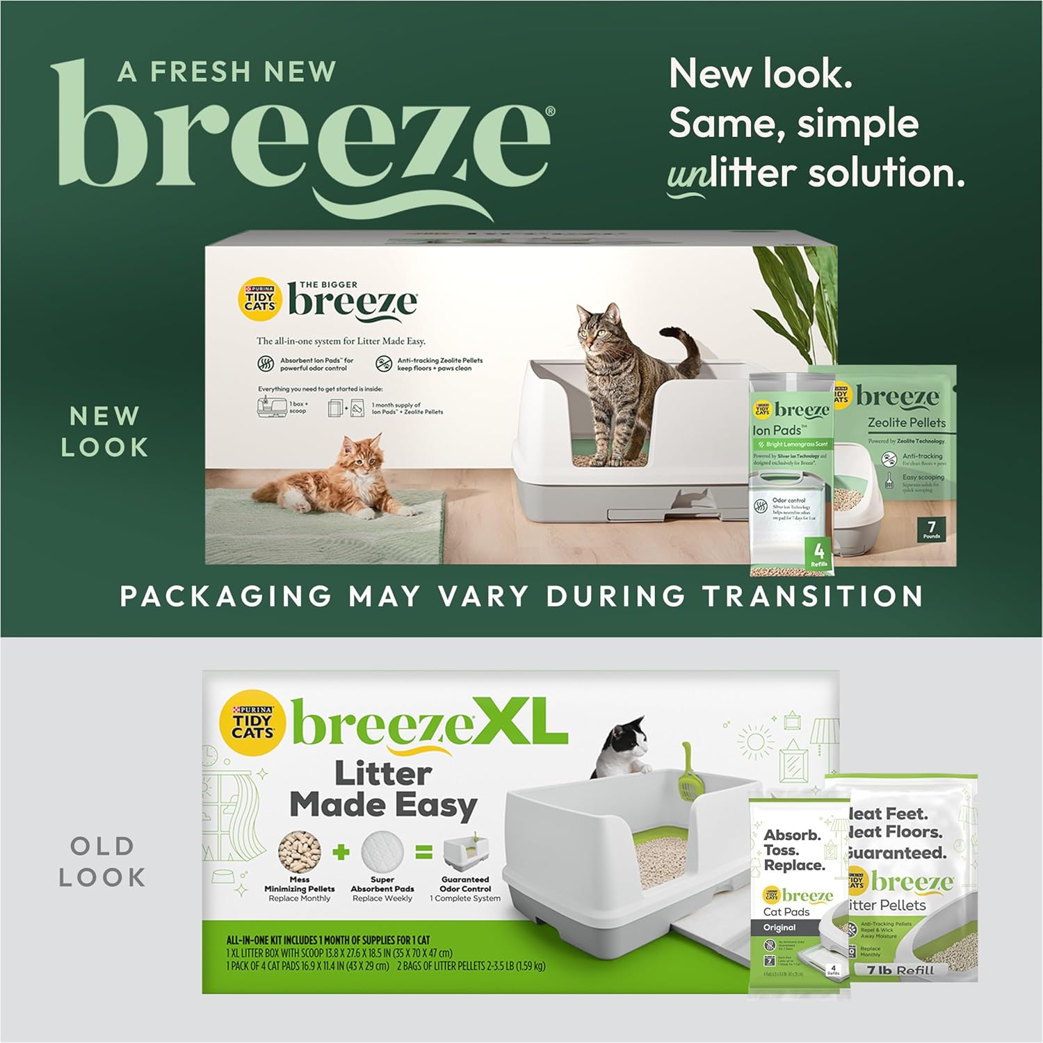 Purina Tidy Cats Litter System, Non-Clumping, Breeze XL All-in-One Odor Control & Easy Clean Multi Cat Box - 18 lb. Box - Happypetzone.online - Image 2