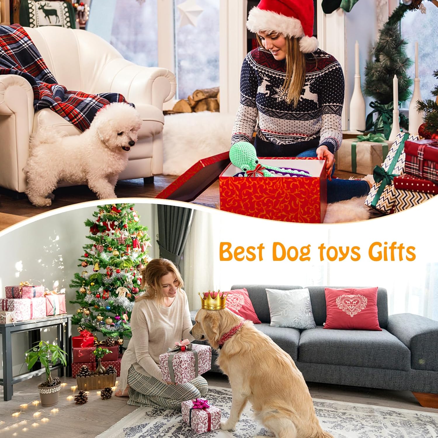 Fuufome Large Squeaky Dog Toys- Plush Dog Toys with Soft Fabric for Small, Medium, and Large Dogs Daily Companionship, Training Reward Gift - Happypetzone.online - Image 6