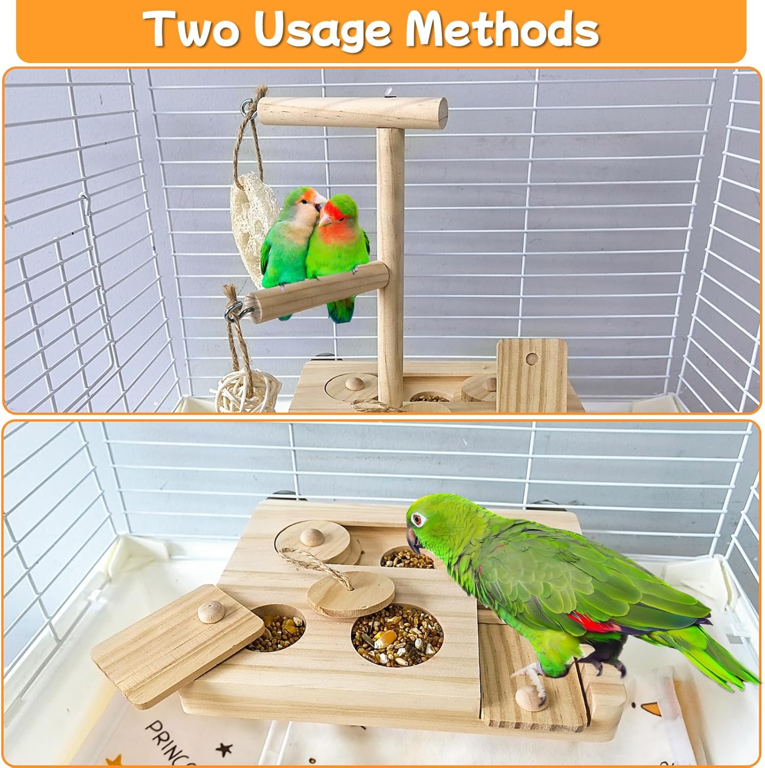 Bird Foraging Toys Parrot Enrichment Puzzle Toy Bird Playground Exploring Platform with Perch Chewing Toy for Small Birds Parakeet Cockatoo Budgie - Happypetzone.online - Image 5