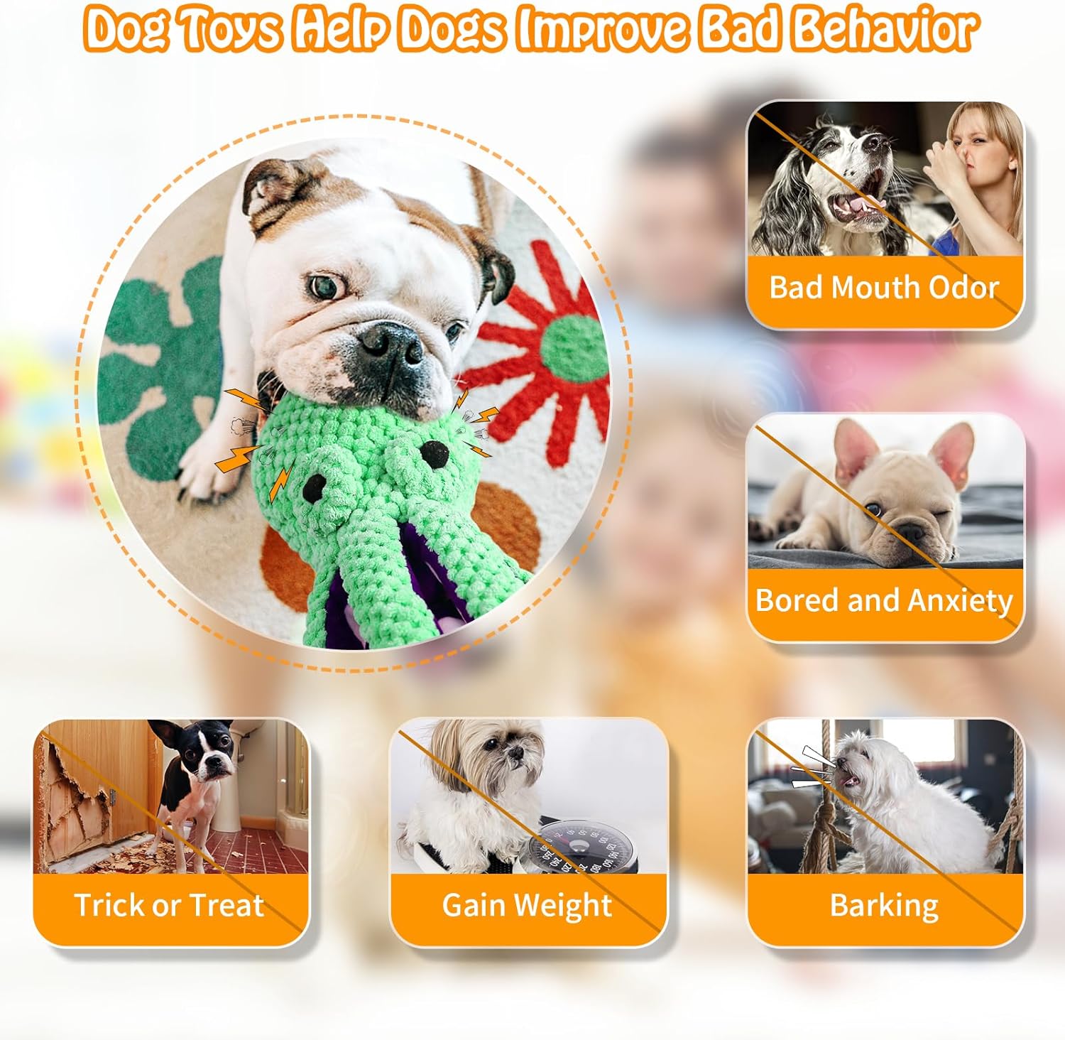 Fuufome Large Squeaky Dog Toys- Plush Dog Toys with Soft Fabric for Small, Medium, and Large Dogs Daily Companionship, Training Reward Gift - Happypetzone.online - Image 4