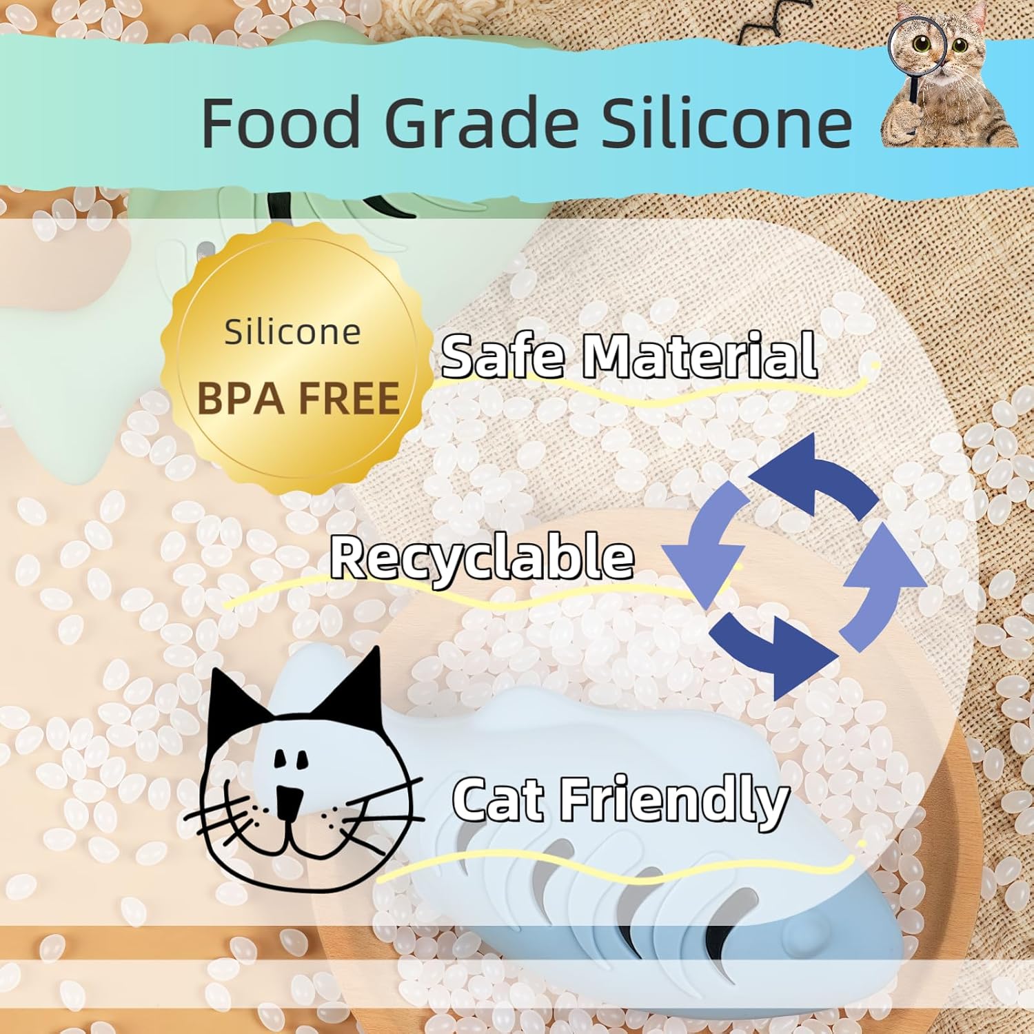 2Pcs Silicone Cat Toys, Multi-Functional Treat Dispenser, Interactive Feeder Toy for Indoor Cats, Food Puzzle Kitten Toys, Pet Training Toy with Catnip Ball (Pink&Green/Blue) - Happypetzone.online - Image 5