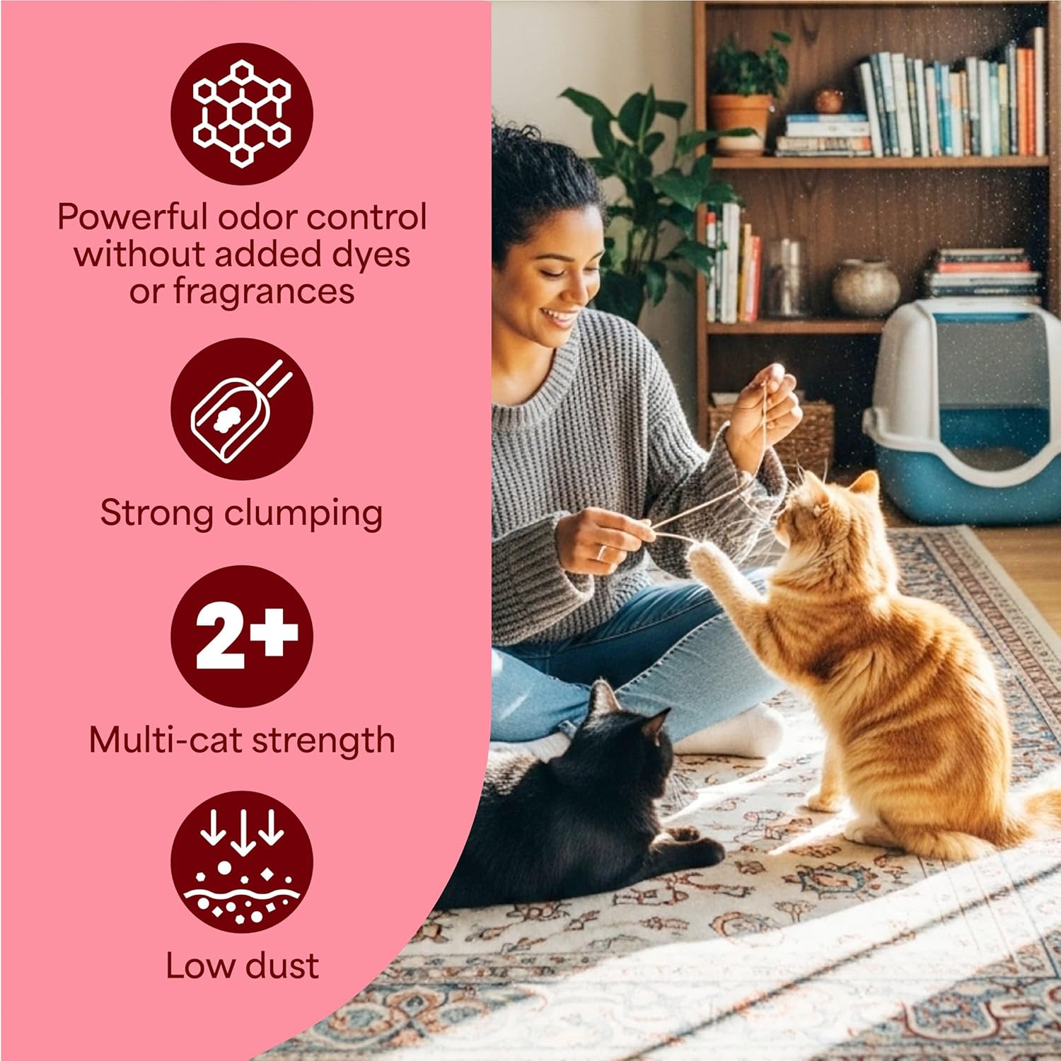 Fresh Step Advanced Simply Unscented Multi Cat Clumping Cat Litter, Low Dust, Odor Control with Activated Charcoal Tech, Compatible in Automatic Litter Boxes, 18.5 lb. - Happypetzone.online - Image 8