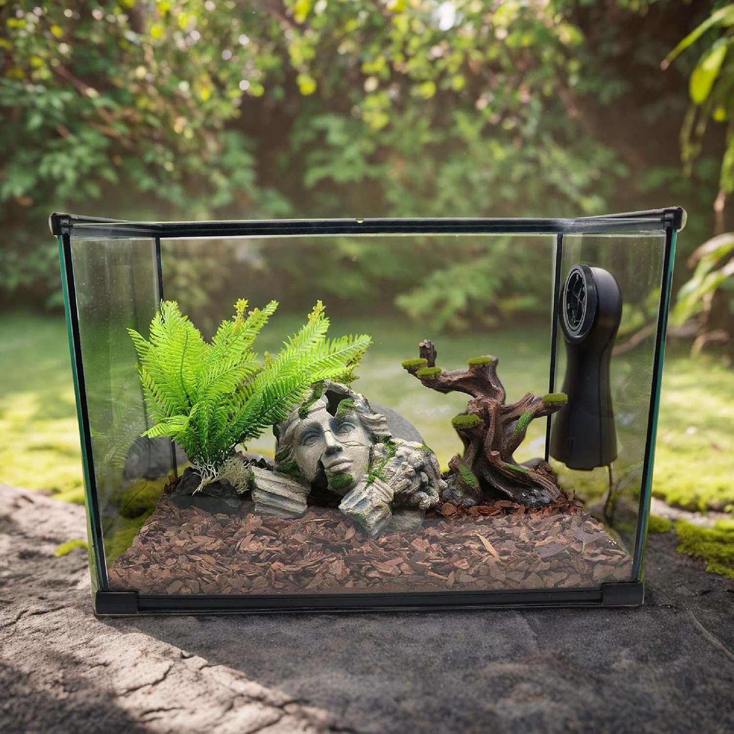 relaqcc Reptile Cave Hideout Tank Accessories Decorations, Aquarium Hideaway Cave Fish Tank Decorations for Amphibians, Betta Fish, Shrimp, Lizards, Leopard Gecko - Happypetzone.online - Image 2