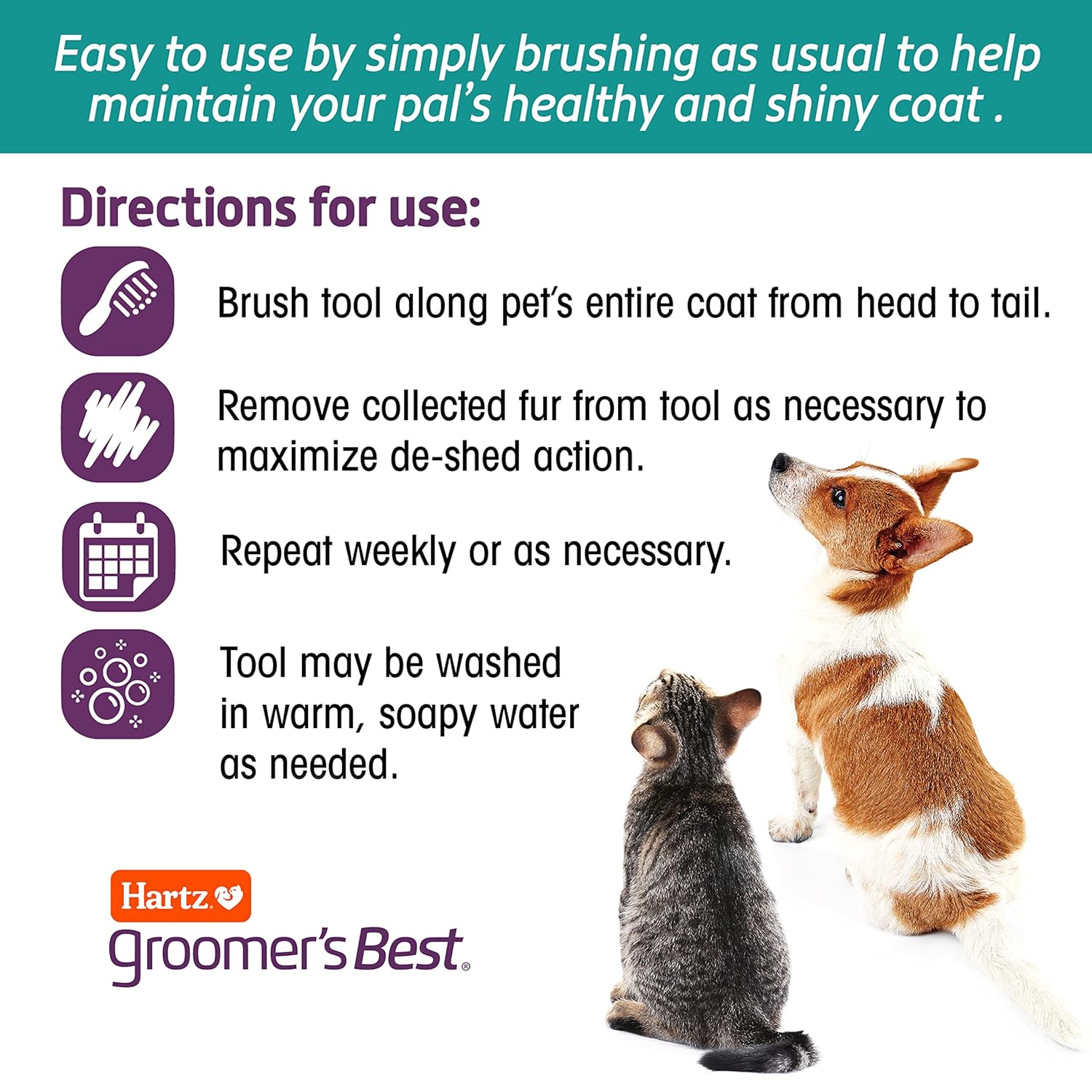 Hartz Groomer's Best Small Slicker Brush for Cats and Small Dogs, Black/Violet, 1 Count - Happypetzone.online - Image 7