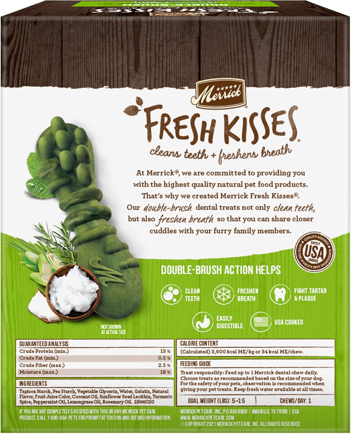 Merrick Fresh Kisses Natural Dental Chews Infused With Coconut And Botanical Oils For Tiny Dogs 5-15 Lbs - 78 ct. Box - Happypetzone.online - Image 5