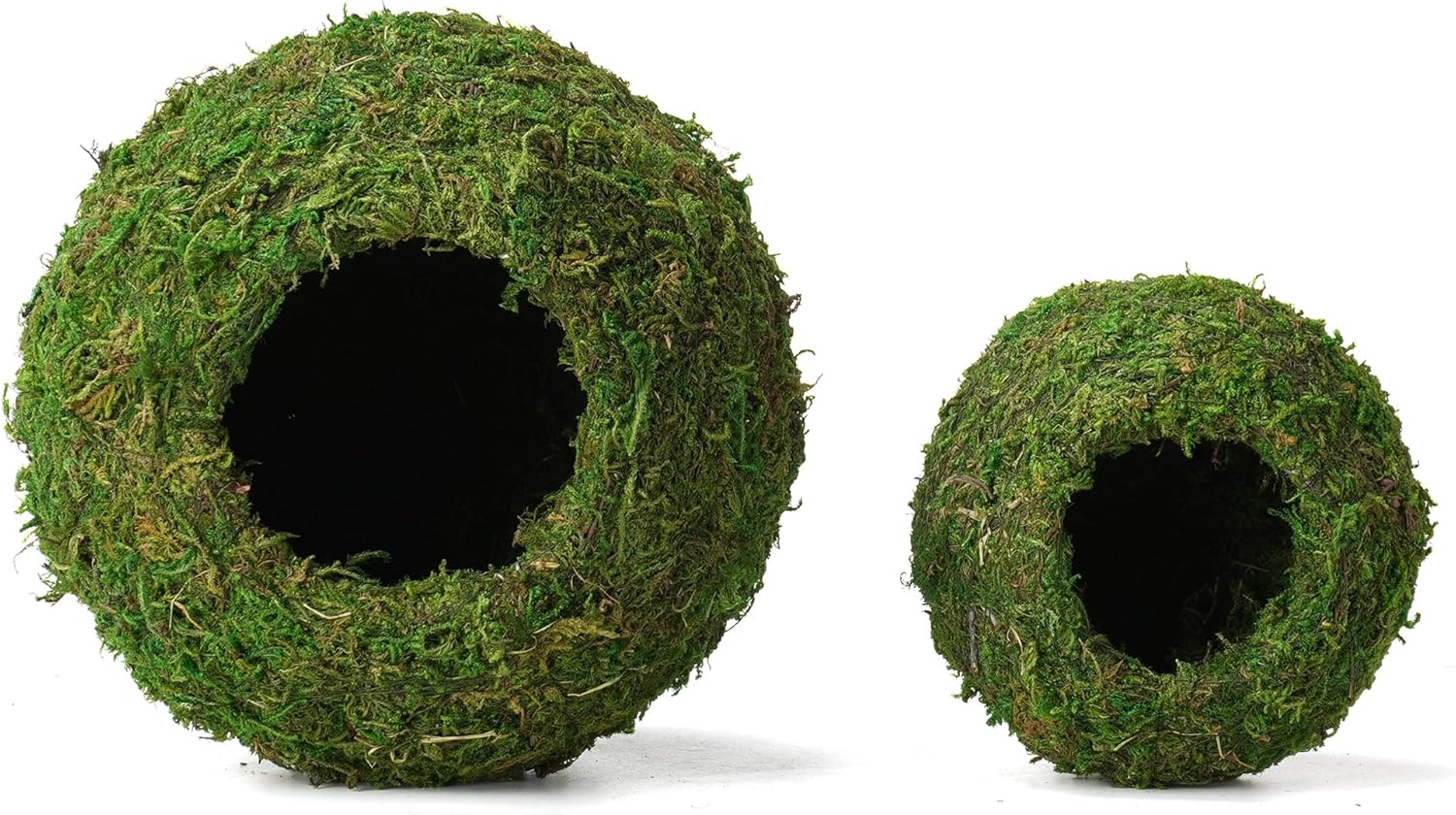 USMOLA Mossy Caves, Artificial Green Moss Caves Hide for Pet Reptile Frogs and Snakes, Terrarium & Vivarium Decor, Crested Gecko Tank Decor (4" - Woodland Green) - Happypetzone.online - Image 3
