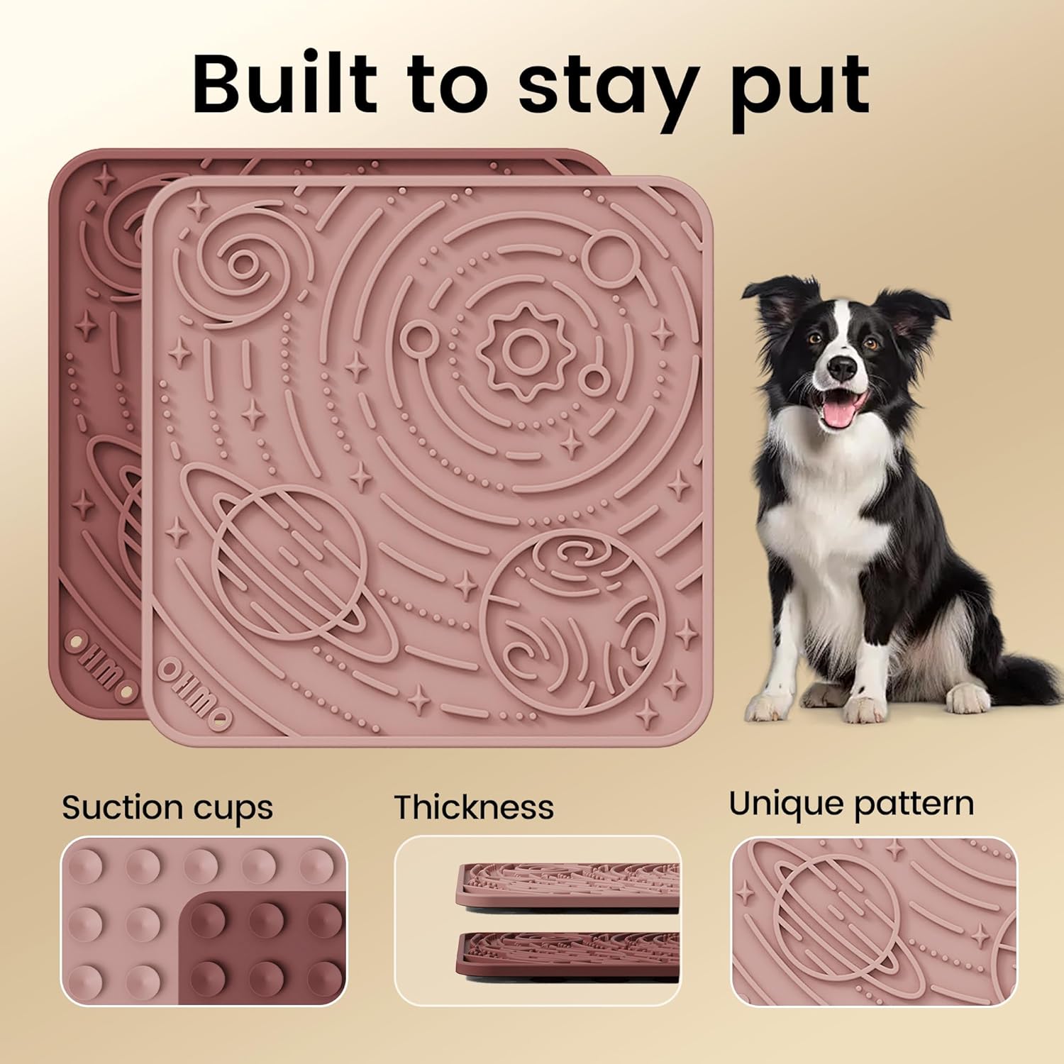 OHMO Lick Mat for Dogs and Cats(Small, Mars&Coral, 2pcs) Enrichment Accessories Toy Space Star Easy Clean Pet Slow Feeder/Suction Cups, Licking Pad for Anxiety Relief and Boredom Reduction - Happypetzone.online - Image 6