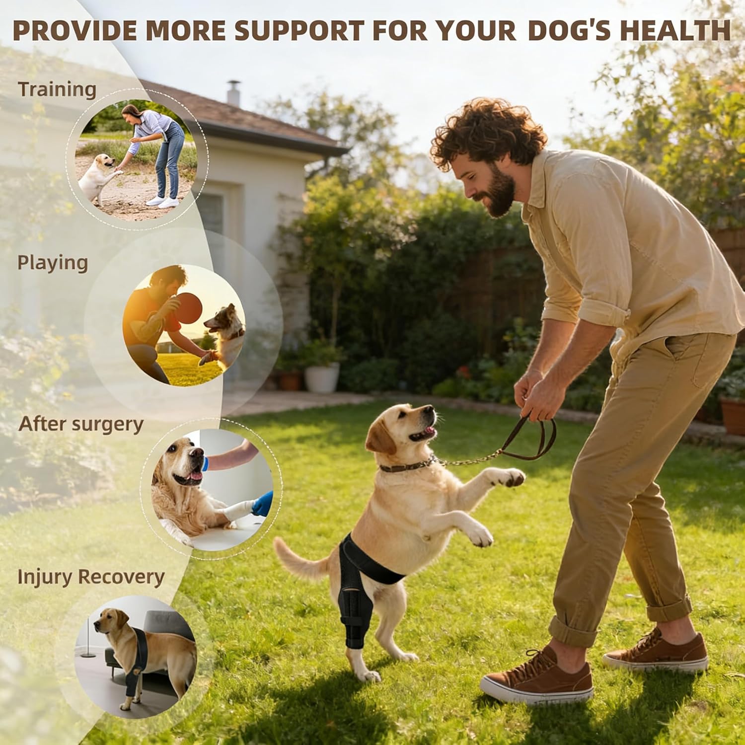 Dog Knee Brace for Torn ACL,Dog ACL Braces with Side Stabilizers,Adjustable Dogs Leg Brace Suitable for 4 Limbs,Dogs Hip Brace for Arthritis Relief, Joint Stability,Reduces Pain and Inflammation - Happypetzone.online - Image 3