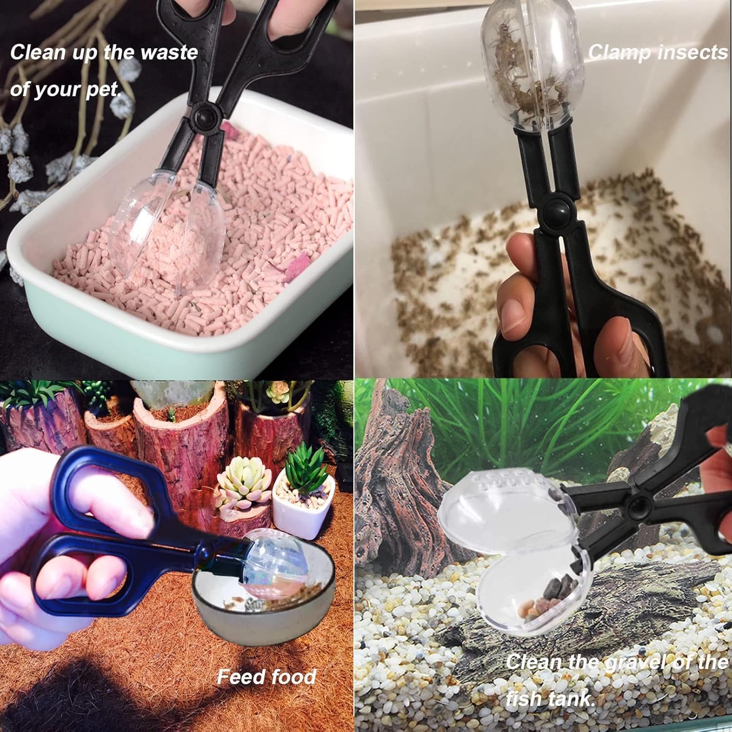 Tiny Cleanning Broom, Scooper Feeding Tool,Mini Dustpan and Brush, Stainless Steel Tweezer Reptile Tank Cleaner for Reptile and Other Small Animals Supplies 3Pcs - Happypetzone.online - Image 4