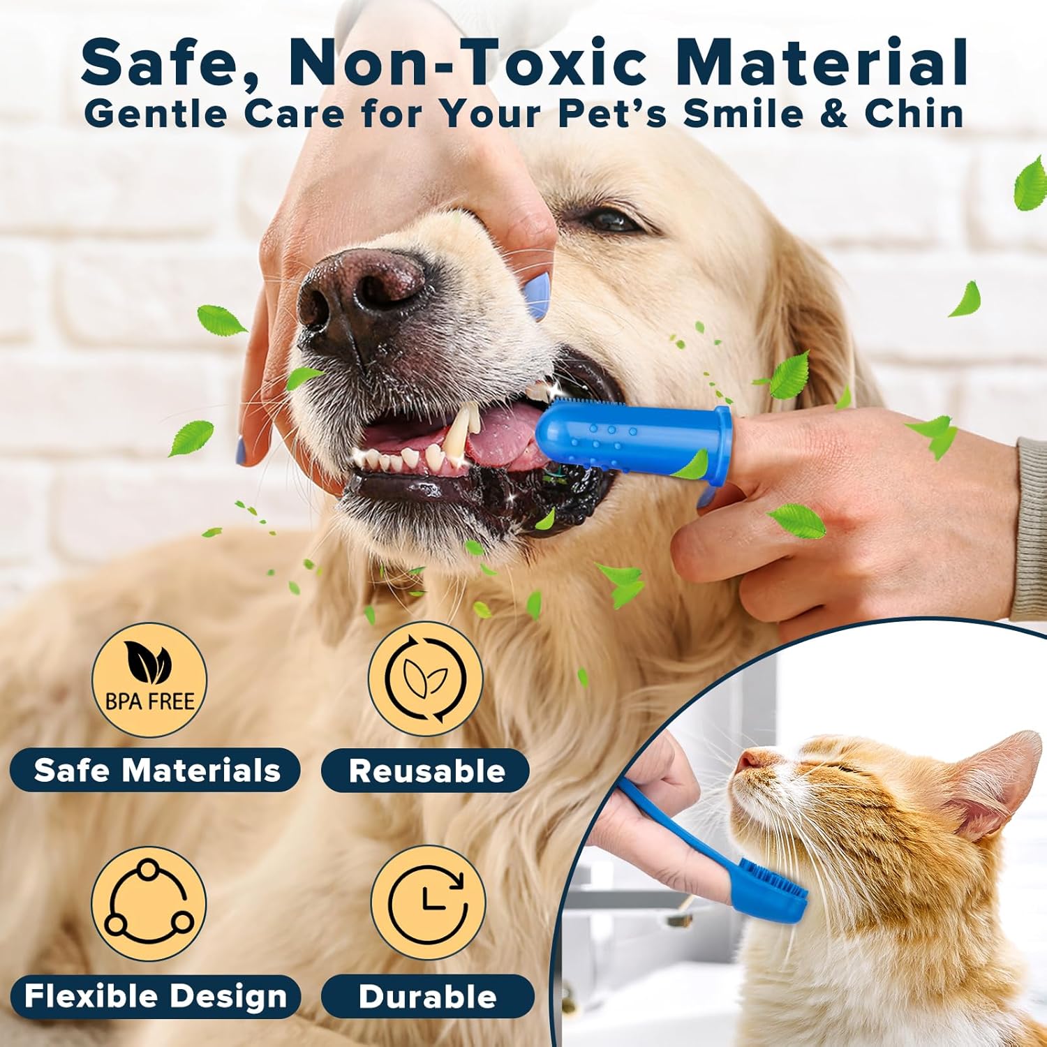 Augwind 6PCS Pet Grooming Kit for Dogs,Cats and Horses | Dog Washing Gloves | Dog Bath Brush | Dog Bath Gloves | Dog Shampoo Brush | Pet Grooming Gloves | Dog Bath Supplies (Navy Blue) - Happypetzone.online - Image 6