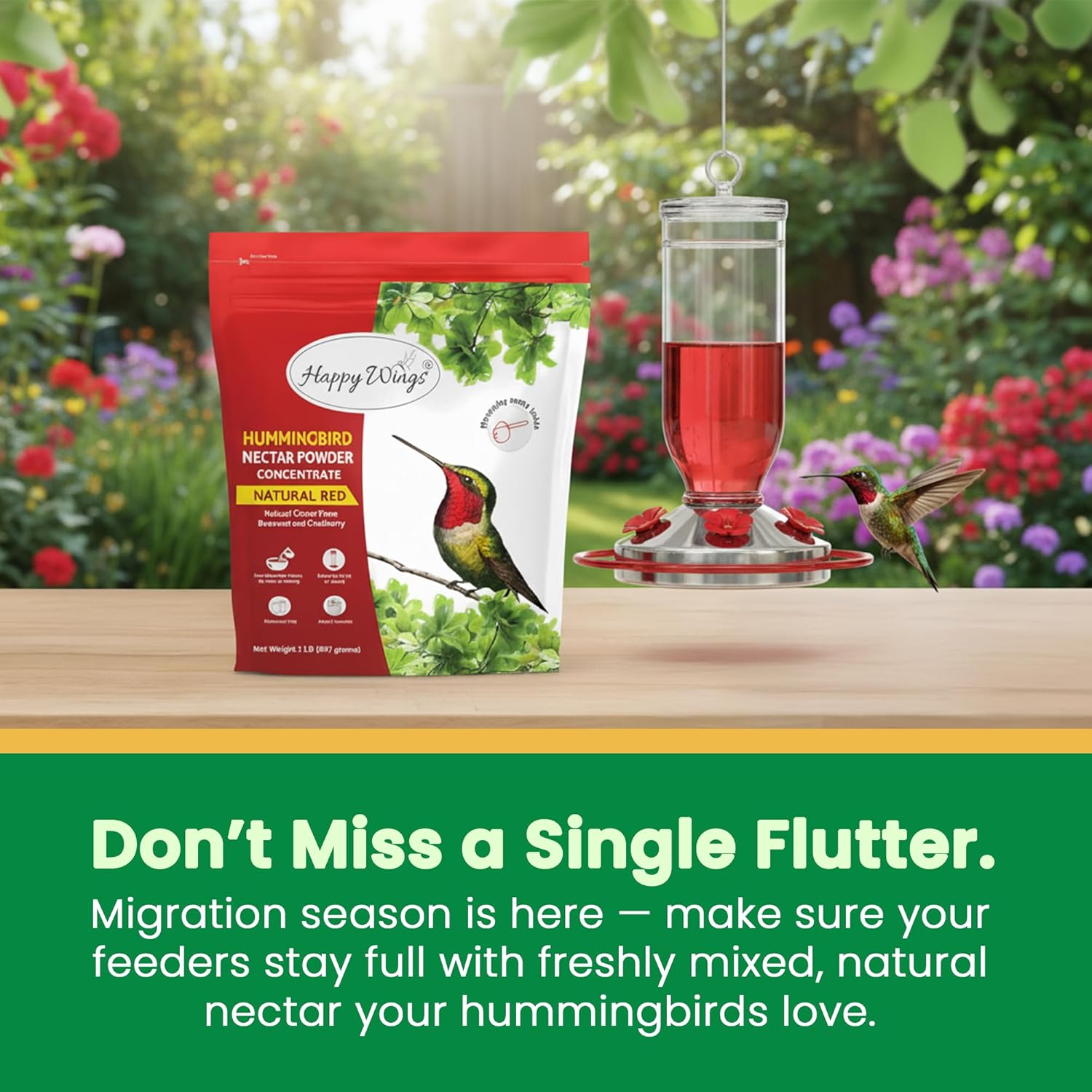 Happy Wings Hummingbird Nectar Powder Concentrate Combo, 2 lb (32 Ounce) - 2 Pack I Natural Red - Happypetzone.online - Image 7