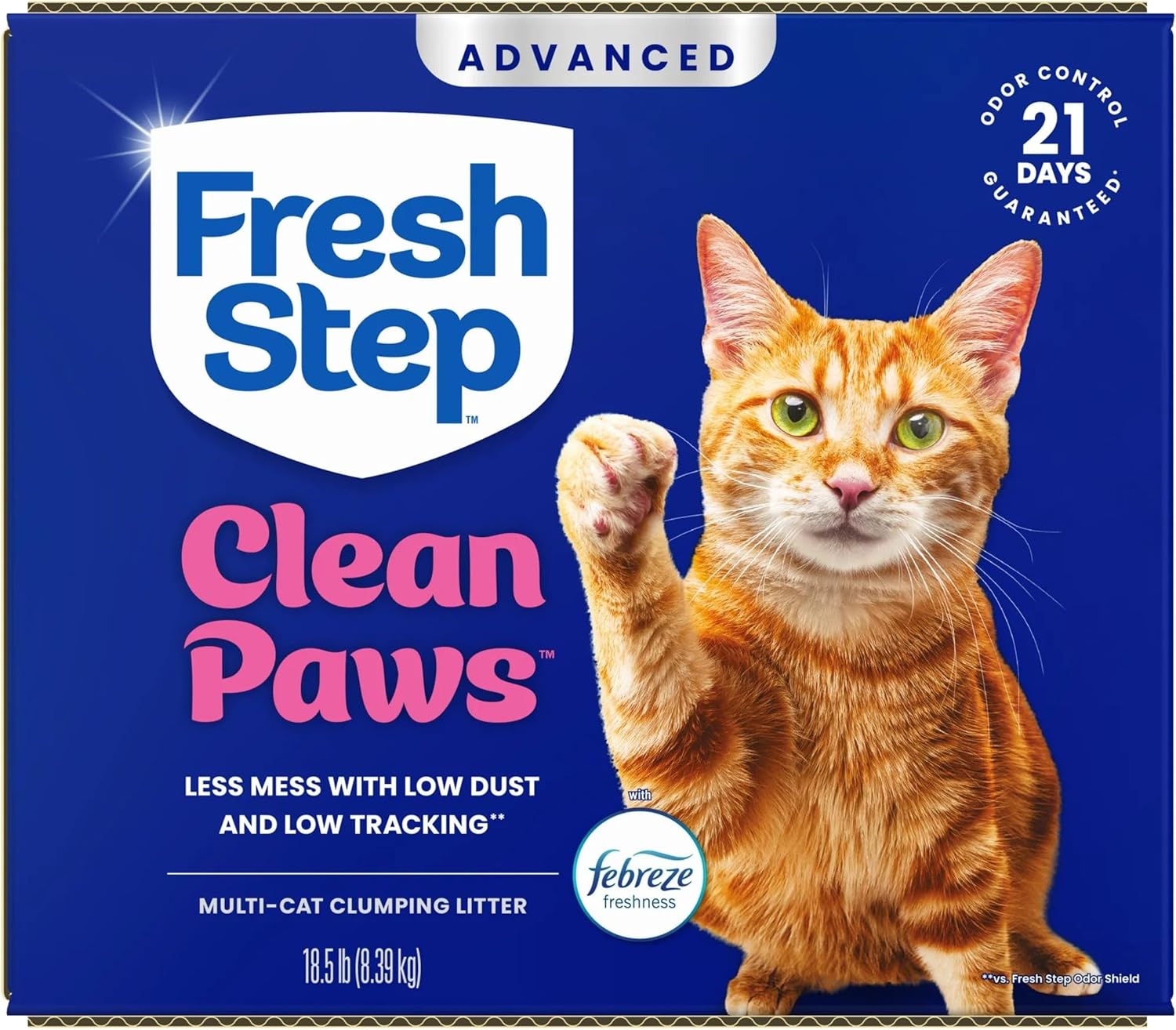 Fresh Step Advanced Clean Paws Multi Cat Clumping Cat Litter with Febreze Freshness, Low Dust, Odor Control with Ammonia Block Tech, Compatible in Automatic Litter Boxes, 37 lbs. (2 x 18.5 lb.) - Happypetzone.online - Image 14