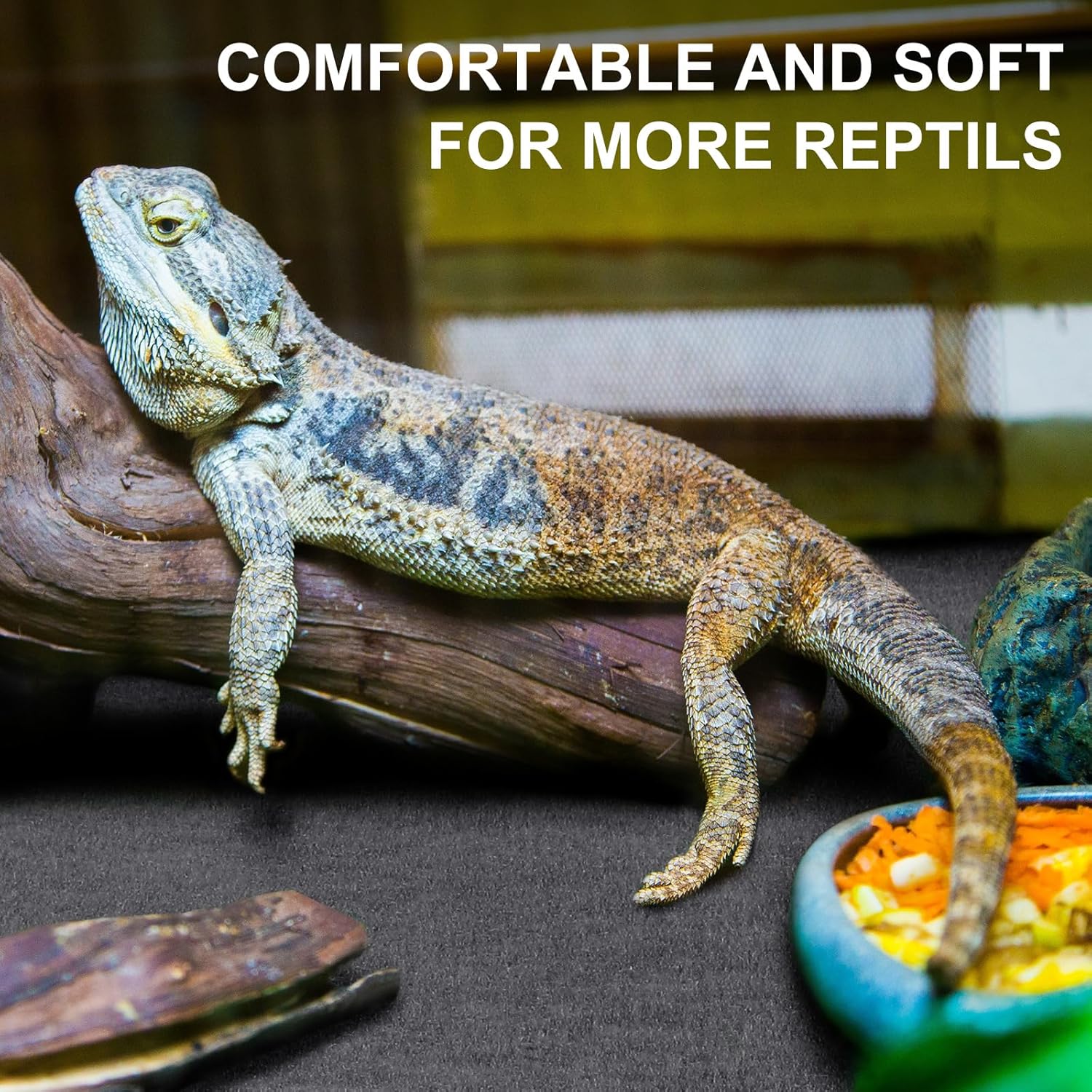 Haull 4 Pcs Reptile Carpet Pet Terrarium Floor Liners Bedding Substrate Liner Supplies Reptile Cage Mat Tank Accessories for Lizard Bearded Dragon Tortoise Snake Leopard (Black,47 x 24 Inch) - Happypetzone.online - Image 3