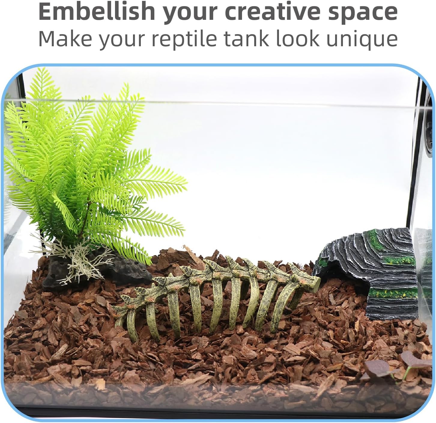relaqcc Aquarium Skull Animal Skeletons, Reptile Tank Accessories, Fish Tank Decorations for Amphibians, Betta Fish, Shrimp, Hermit Crab, Leopard Gecko - Happypetzone.online - Image 3